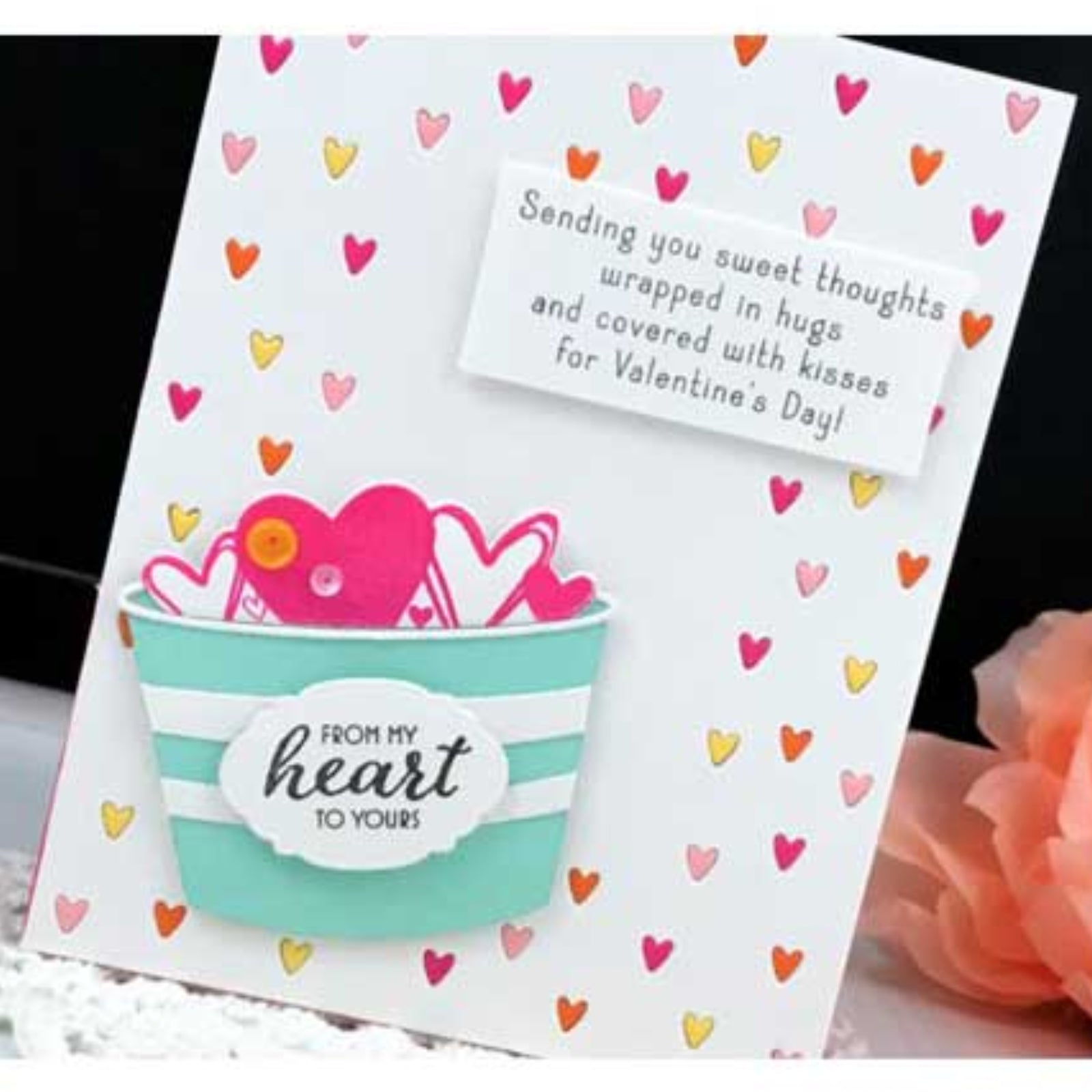 Falling Hearts Border Background Cutting Die