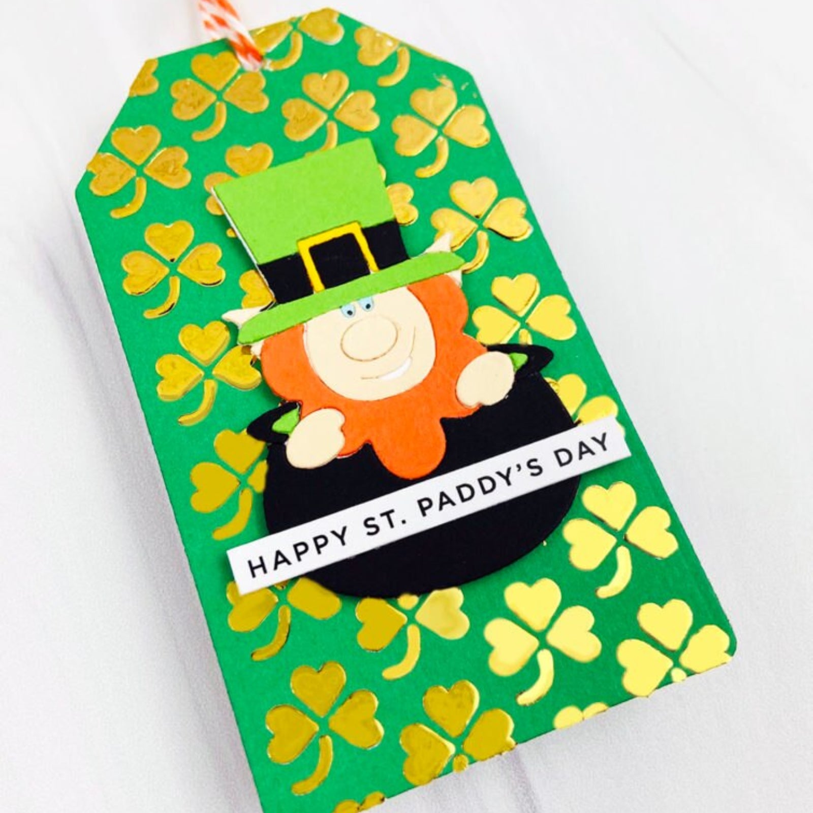 Leprechaun in Pot w Pipe Shamrock Horseshoe Cutting Dies