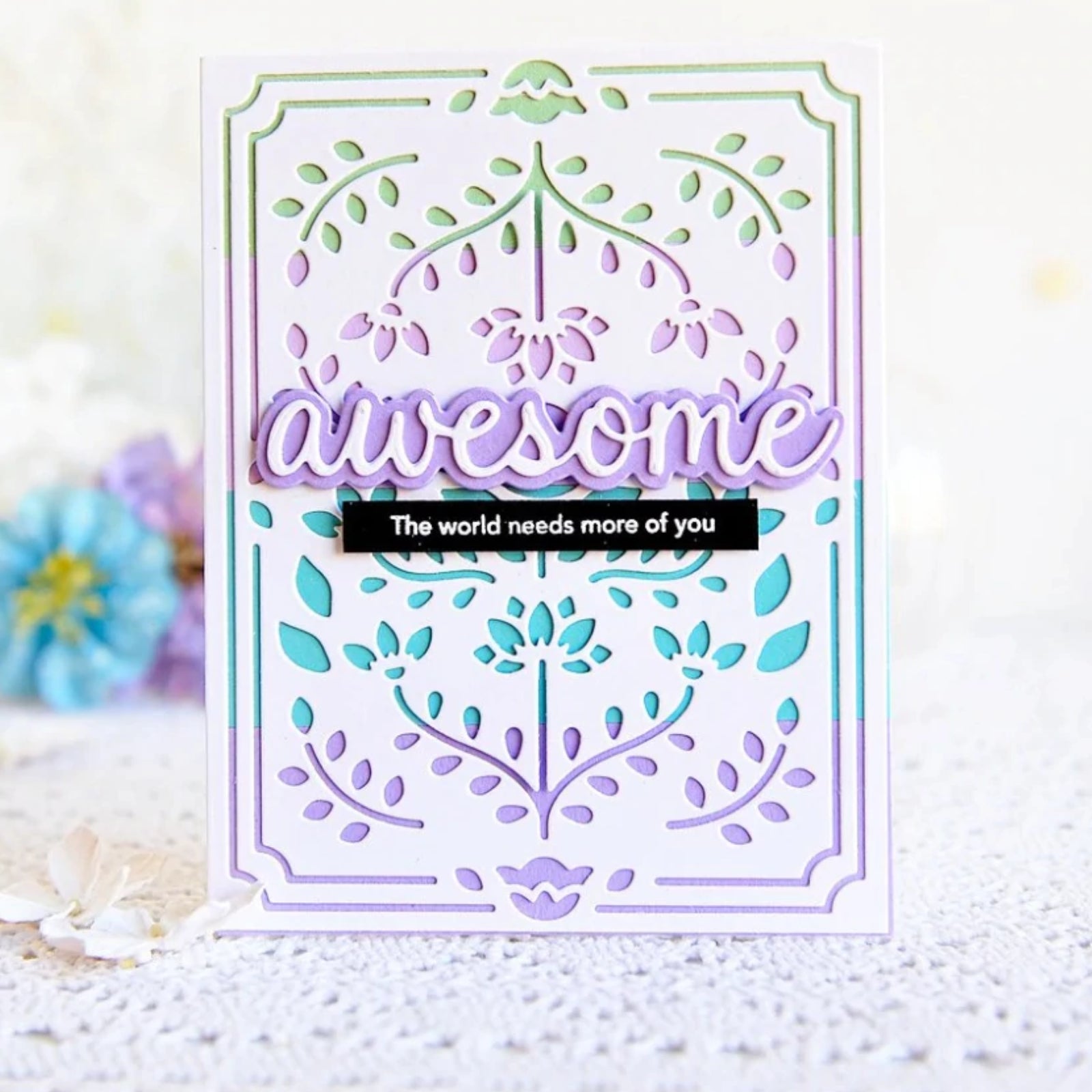 You Are Amazing Sentiment Words w Shadows Cutting Dies