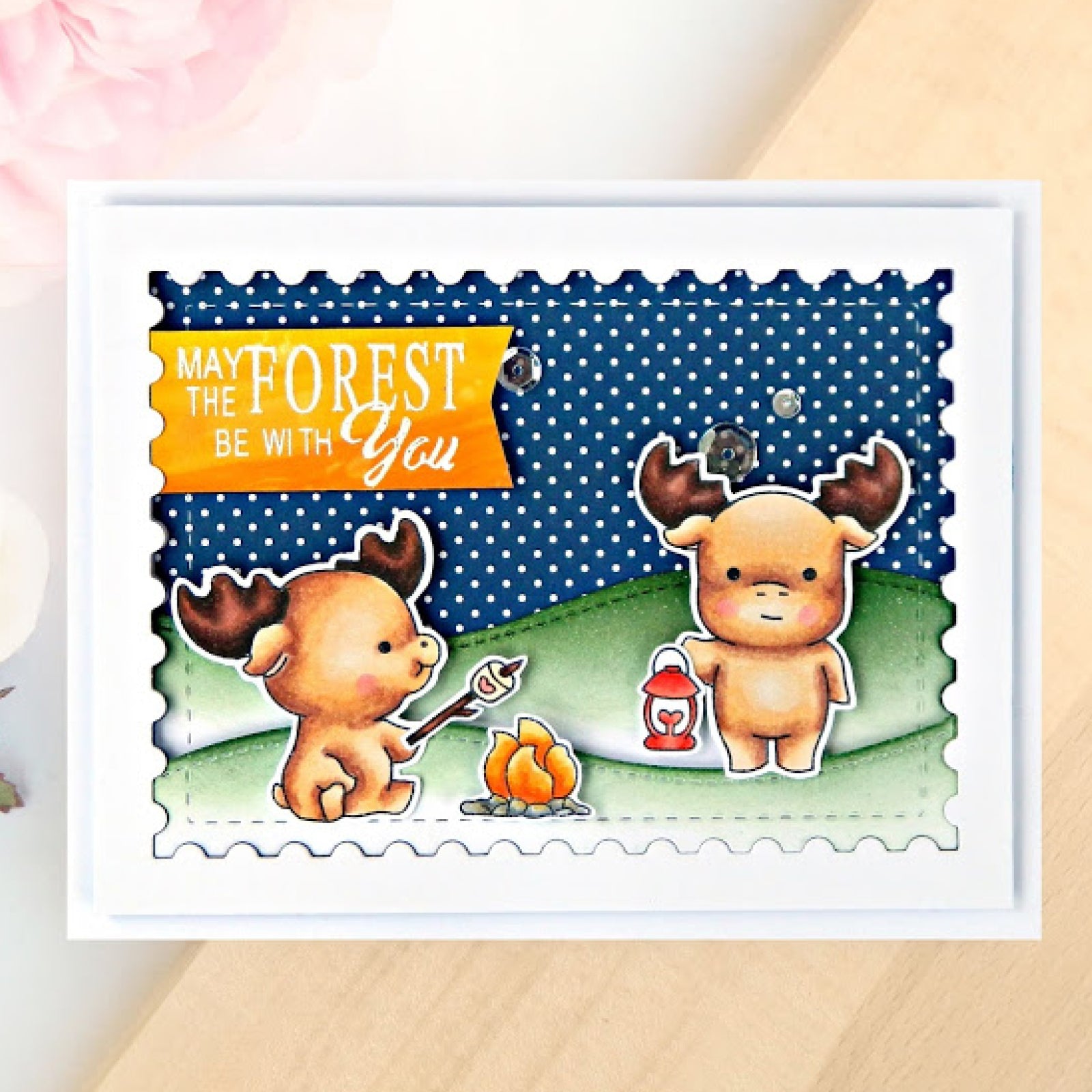 Moose You Big Time Camping Cutting Dies & Stamps Set