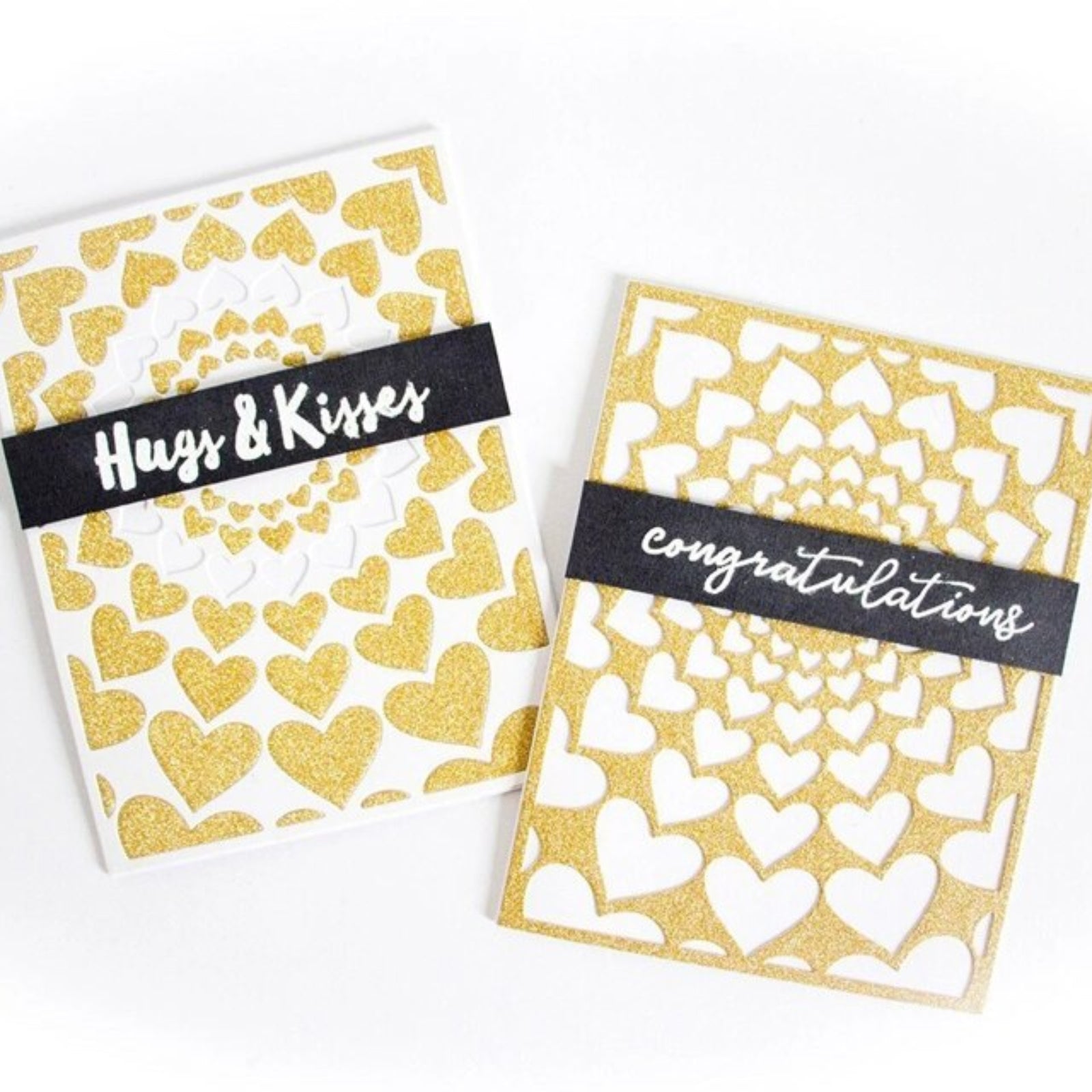 Radiating Hearts Background Cutting Die