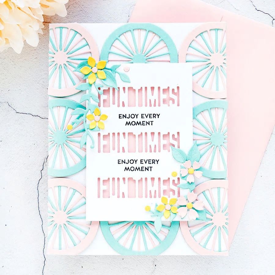 3D Bicycle with Basket and Word Decorations Cutting and Embossing Dies