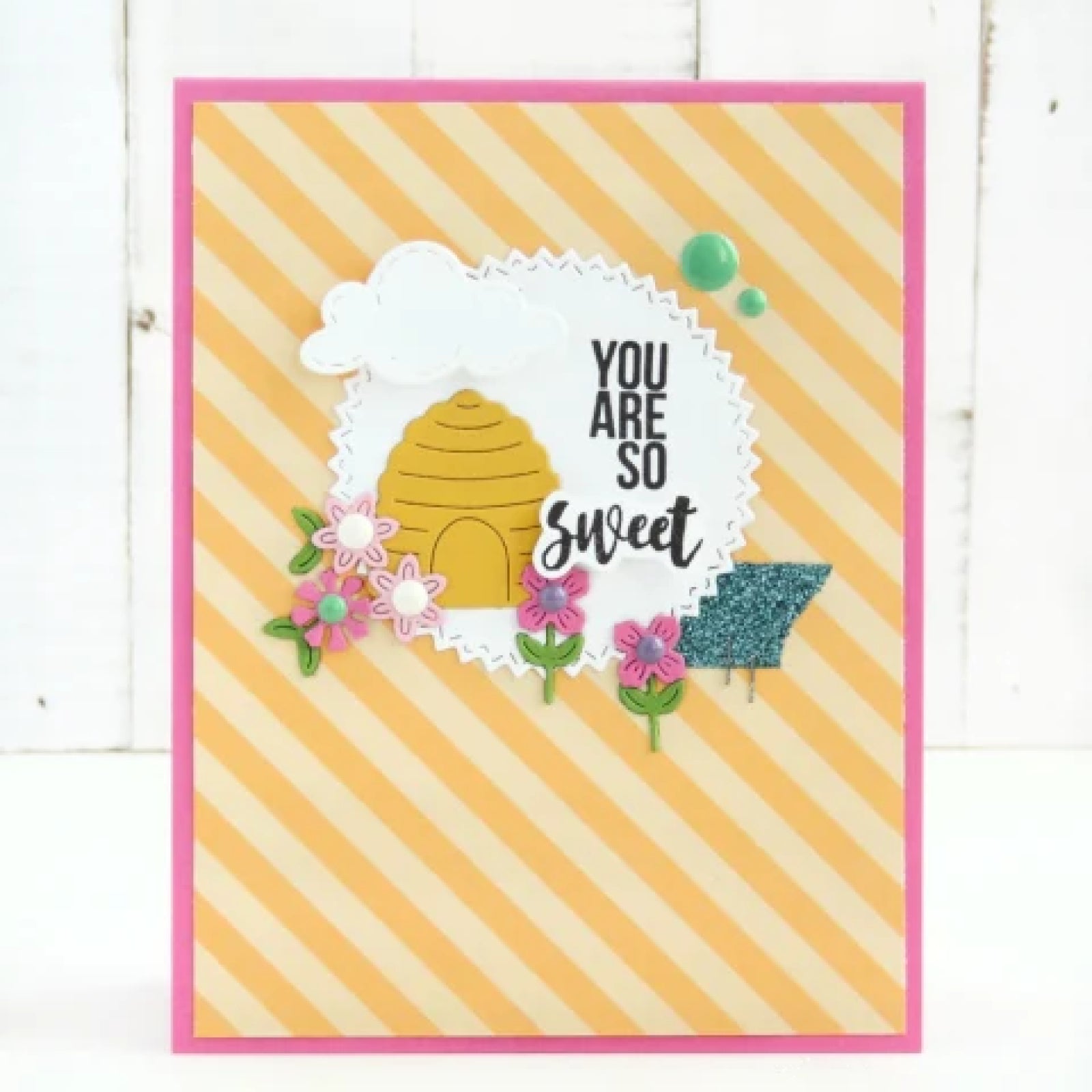 Stitched Flower Cart w Umbrella Cutting Die Set