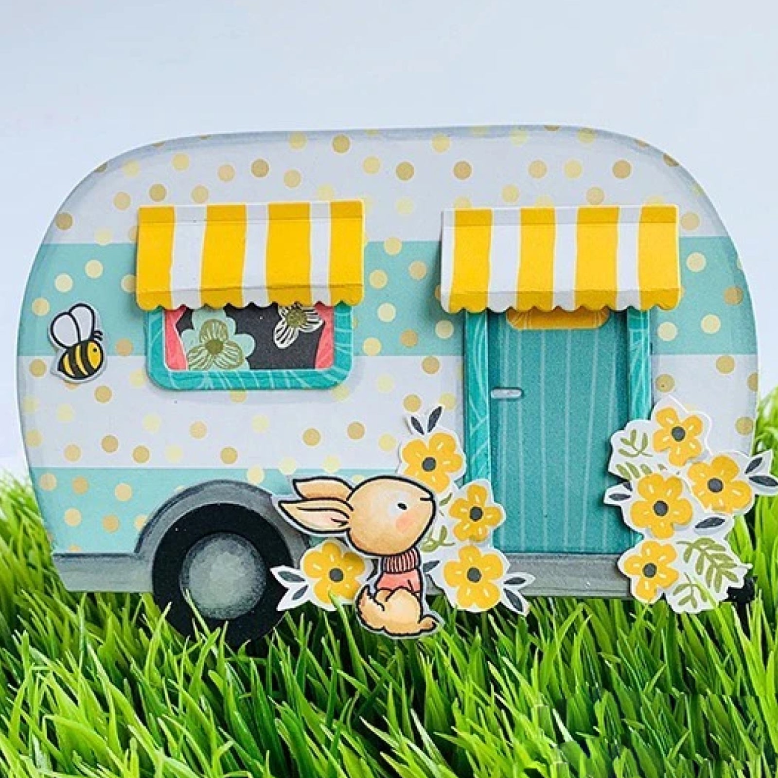Large Camper Trailer Card Cutting & Embossing Dies