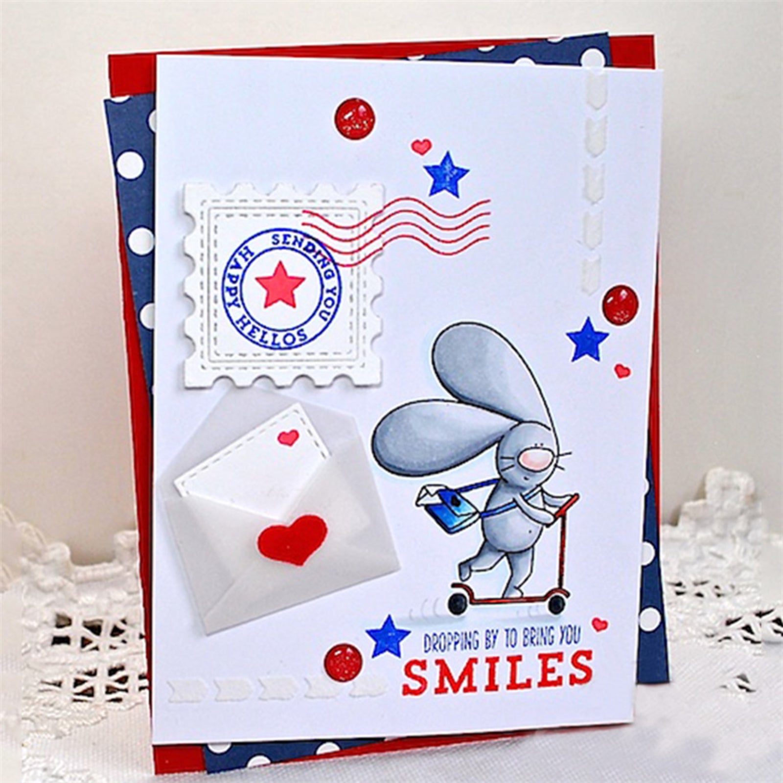 Postage Stamp Frames w Squares Stitched Nesting Cutting & Embossing Dies