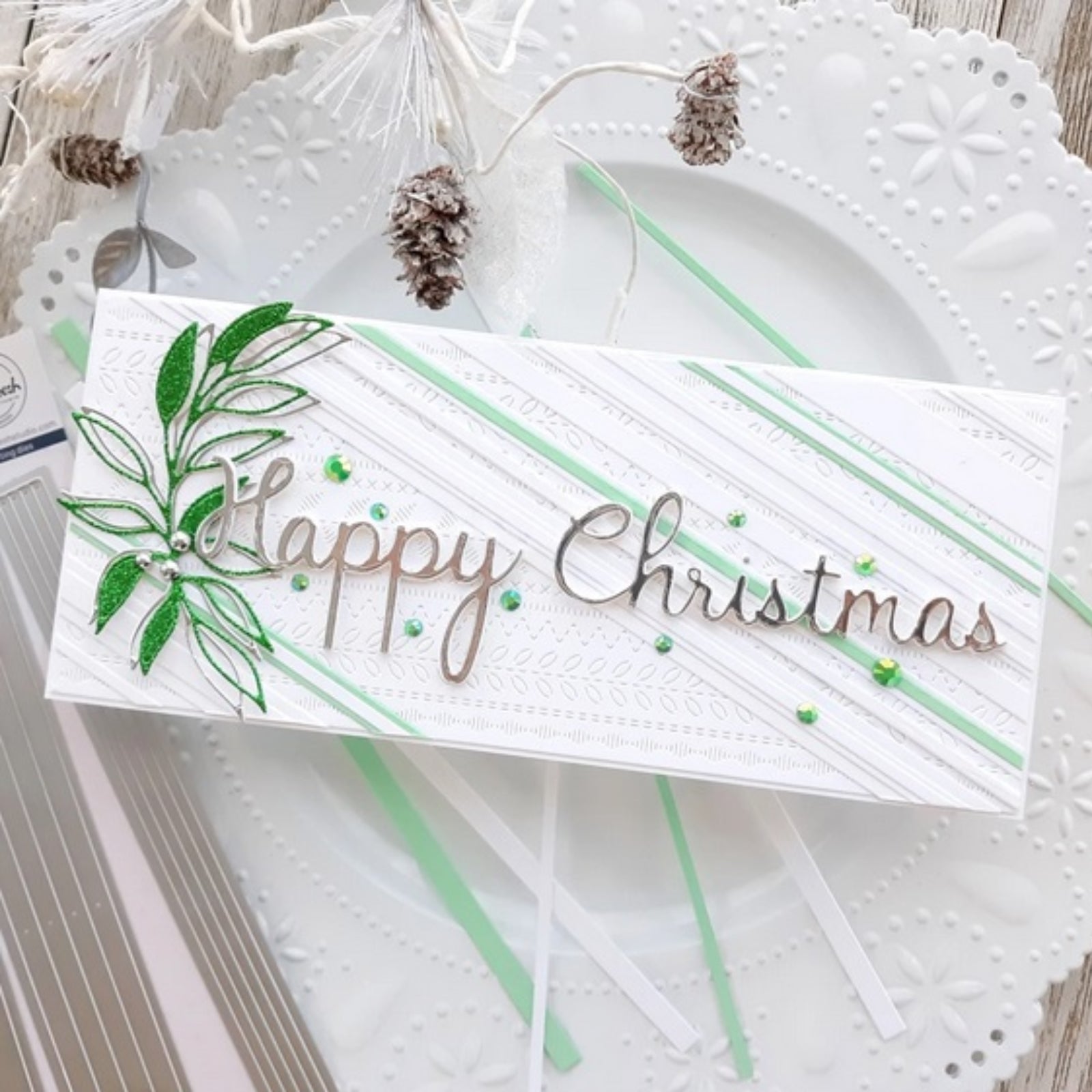 Season’s Greetings Holiday Sentiments w Shadows Cutting Dies