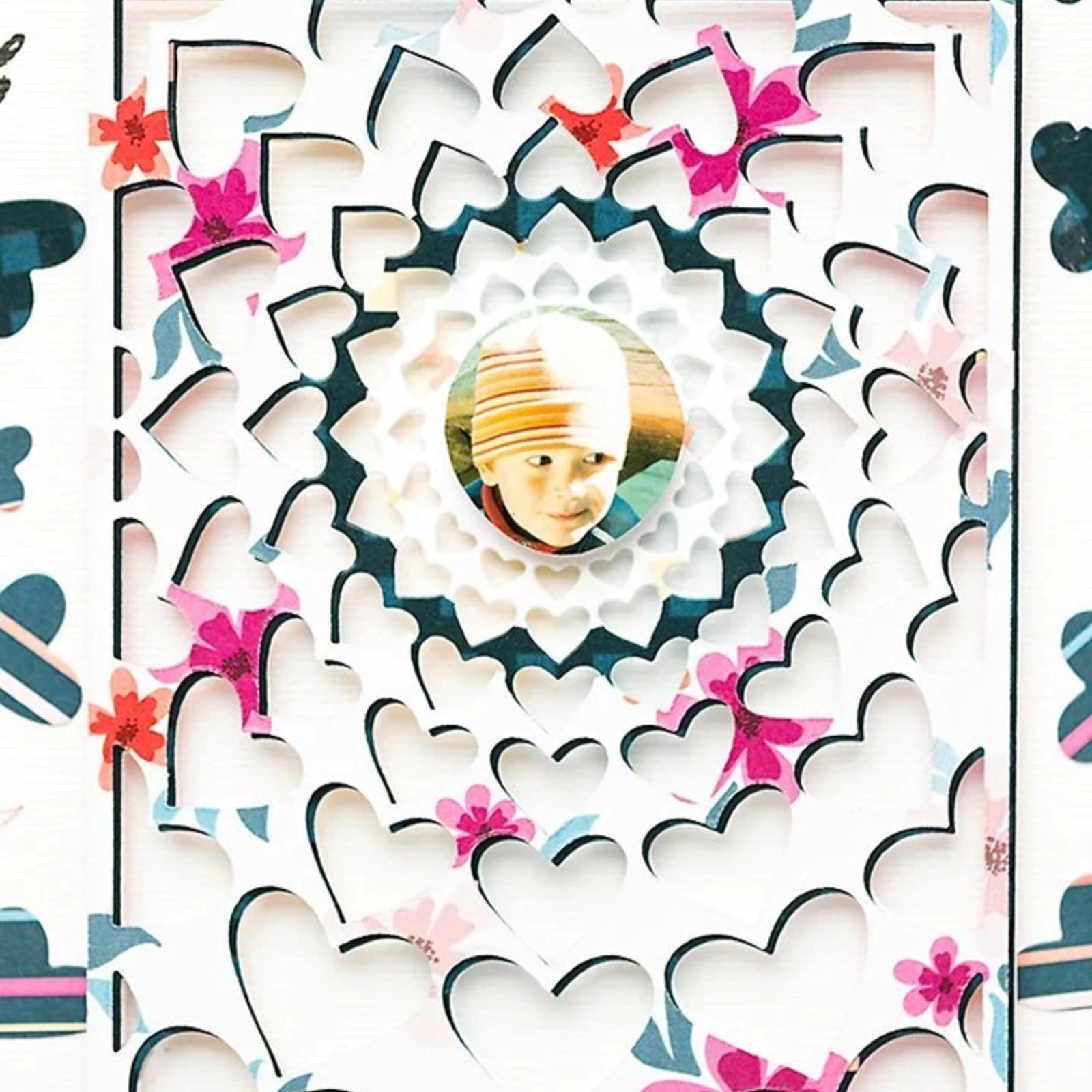 Radiating Hearts Background Cutting Die