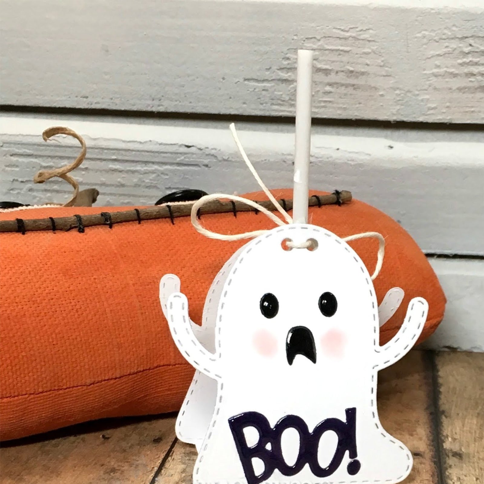 Stitched Ghost Treat Holder w BOO! Cutting & Embossing Dies