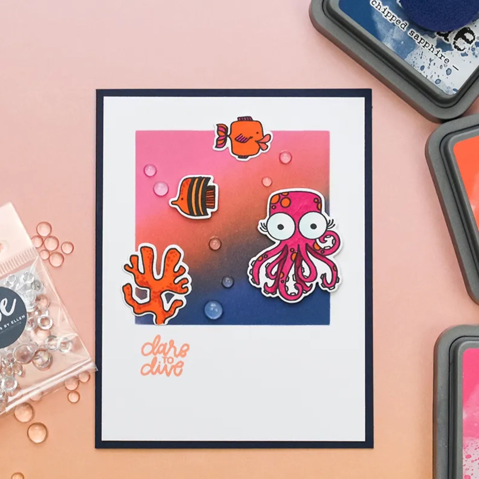 You Are Sublime Submarine w Sea Animals Cutting Dies & Stamps Set