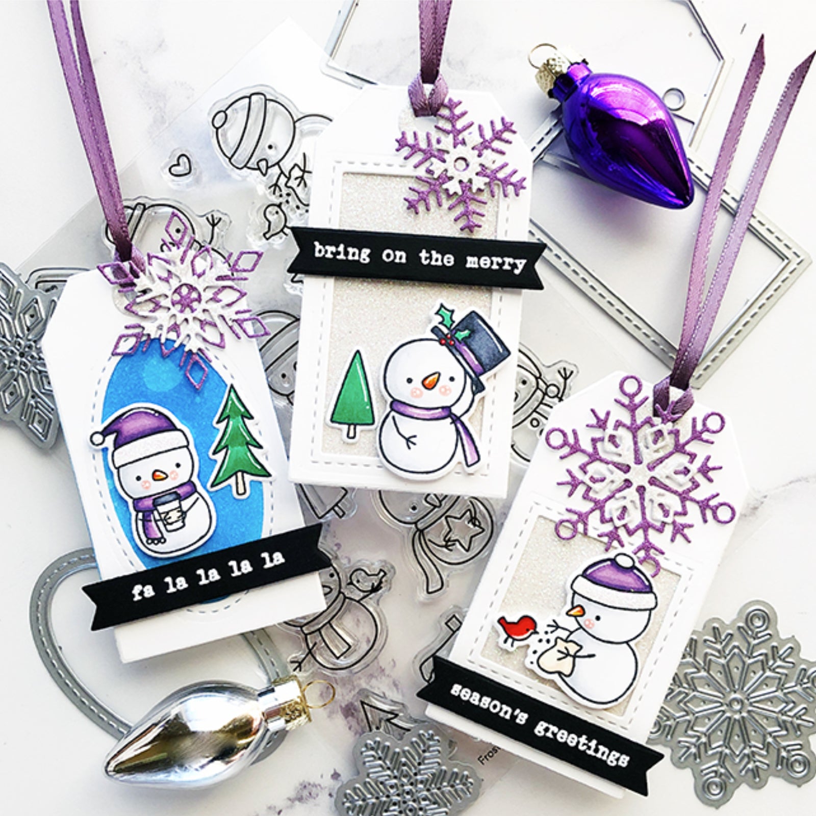 Nine Little Snowmen Cutting Dies & Stamps Set