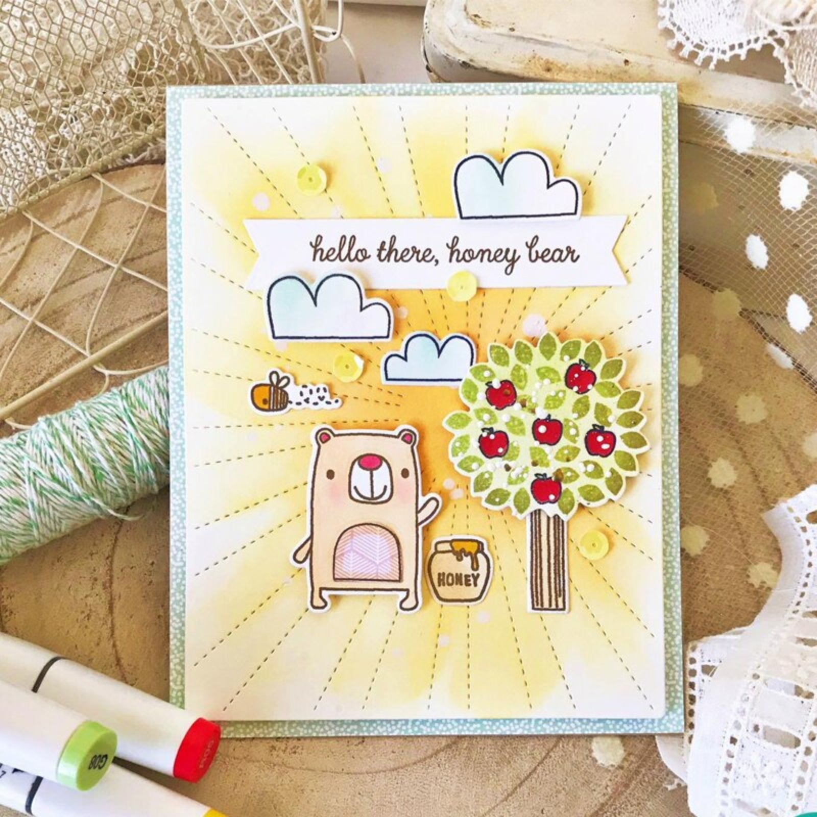 Stitched Rays Sunburst Background Cutting Die