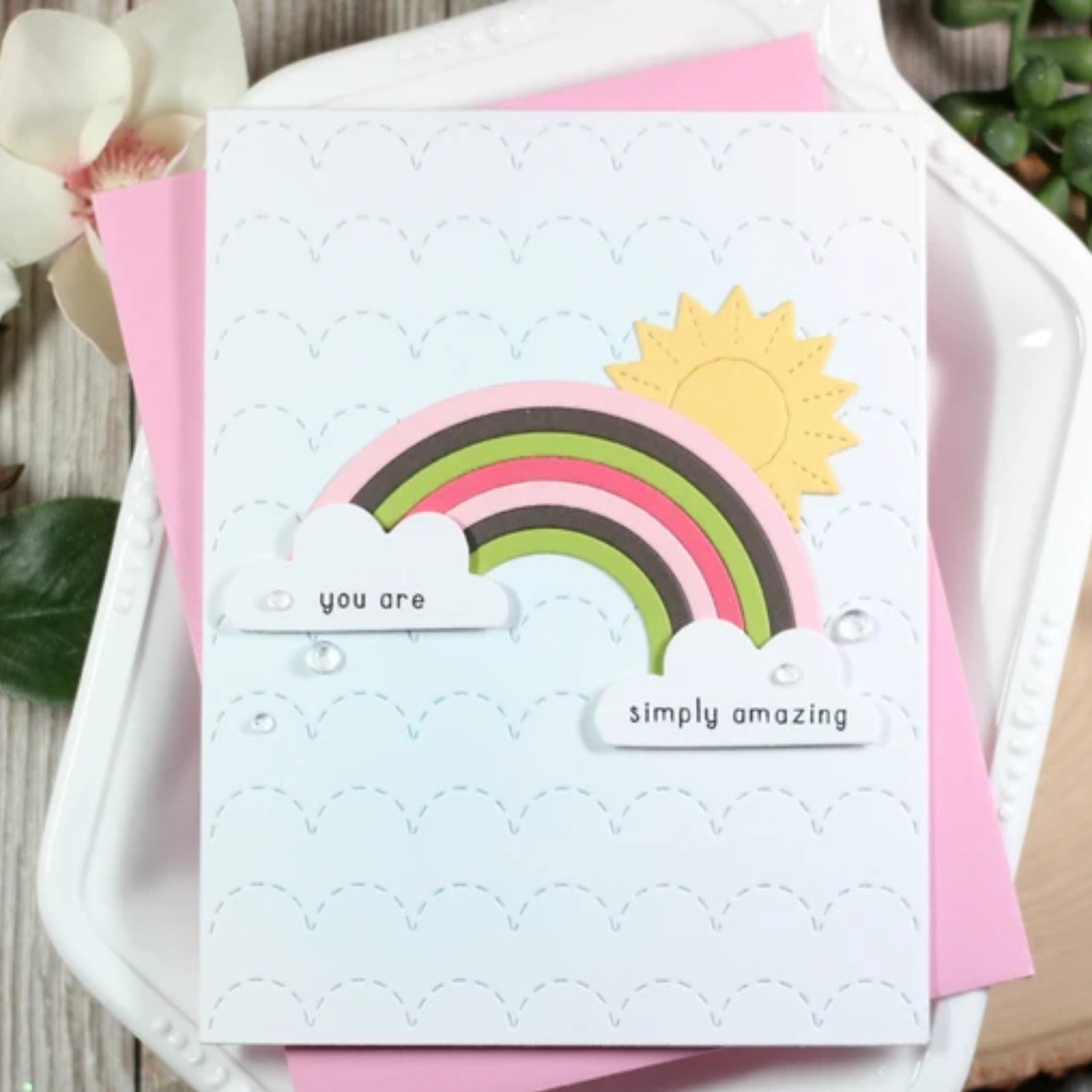 Sunny Weather w Clouds & Rainbow Cutting & Embossing Dies
