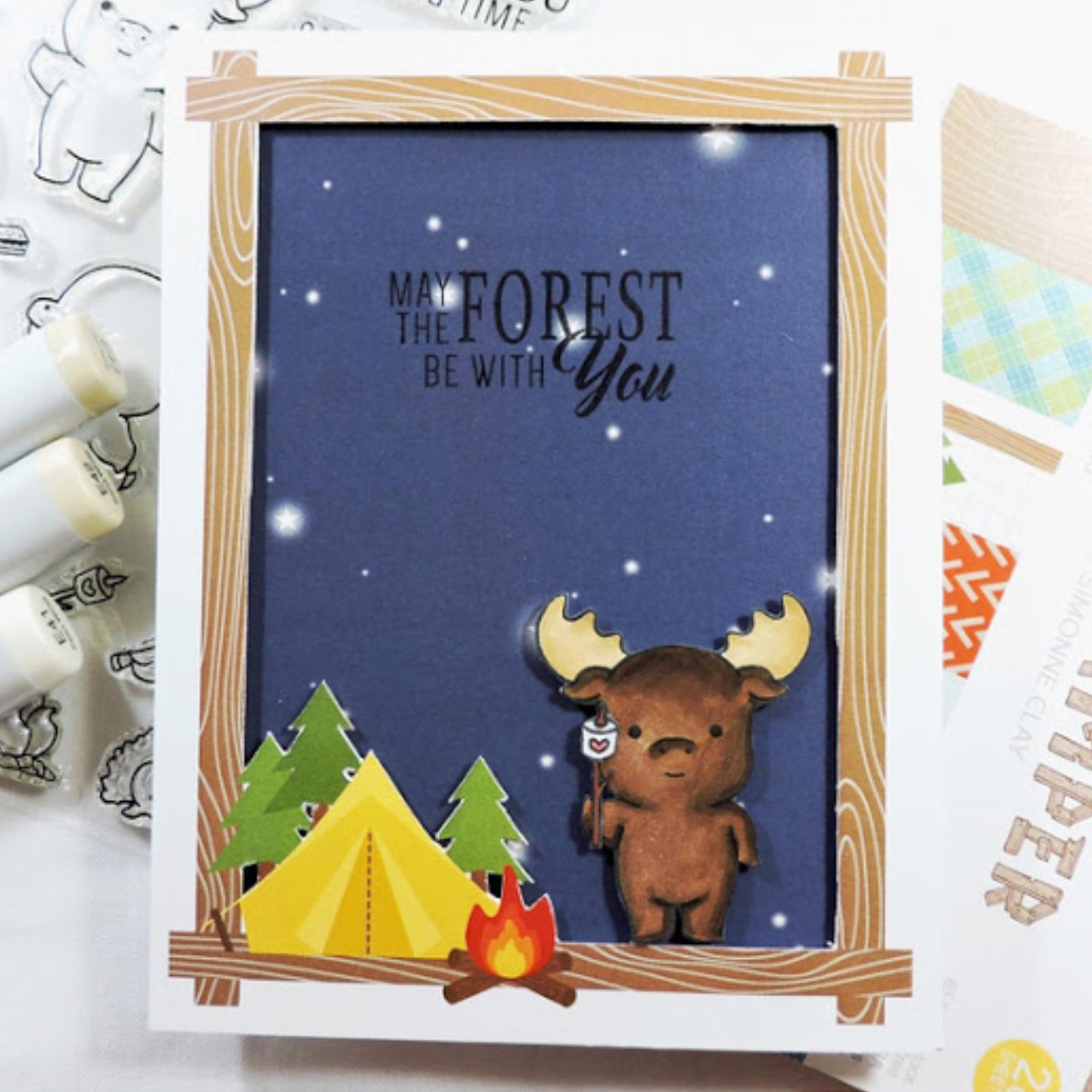 Moose You Big Time Camping Cutting Dies & Stamps Set