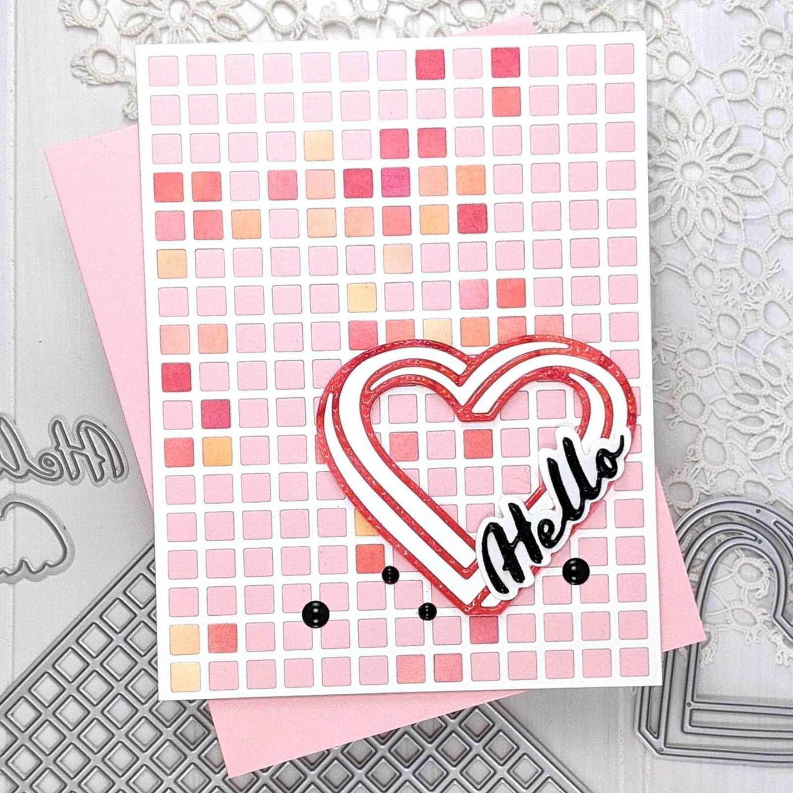 Love Word w Outline Heart Frame Cutting Dies