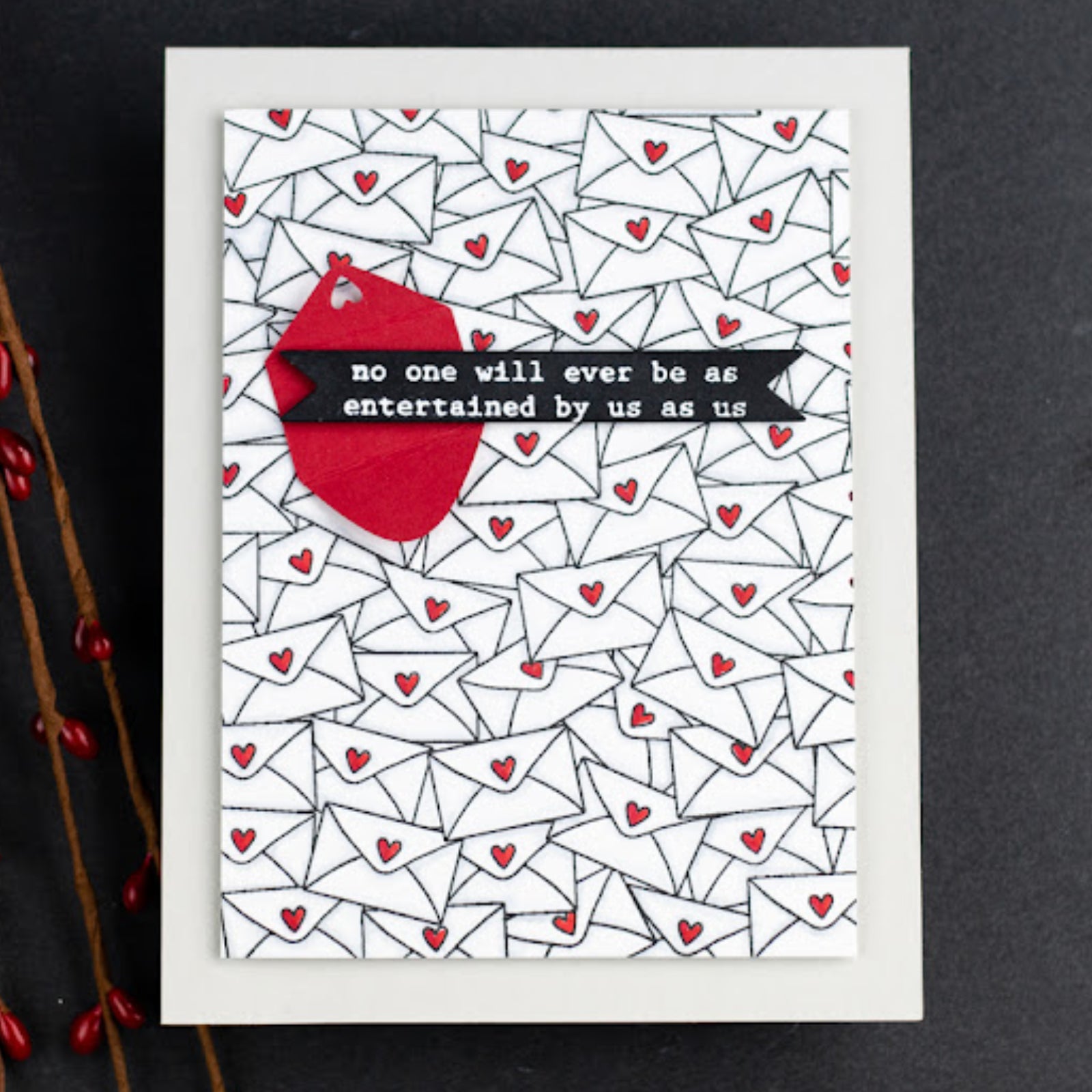 Sending Love Mail Envelopes Square Background Stamp