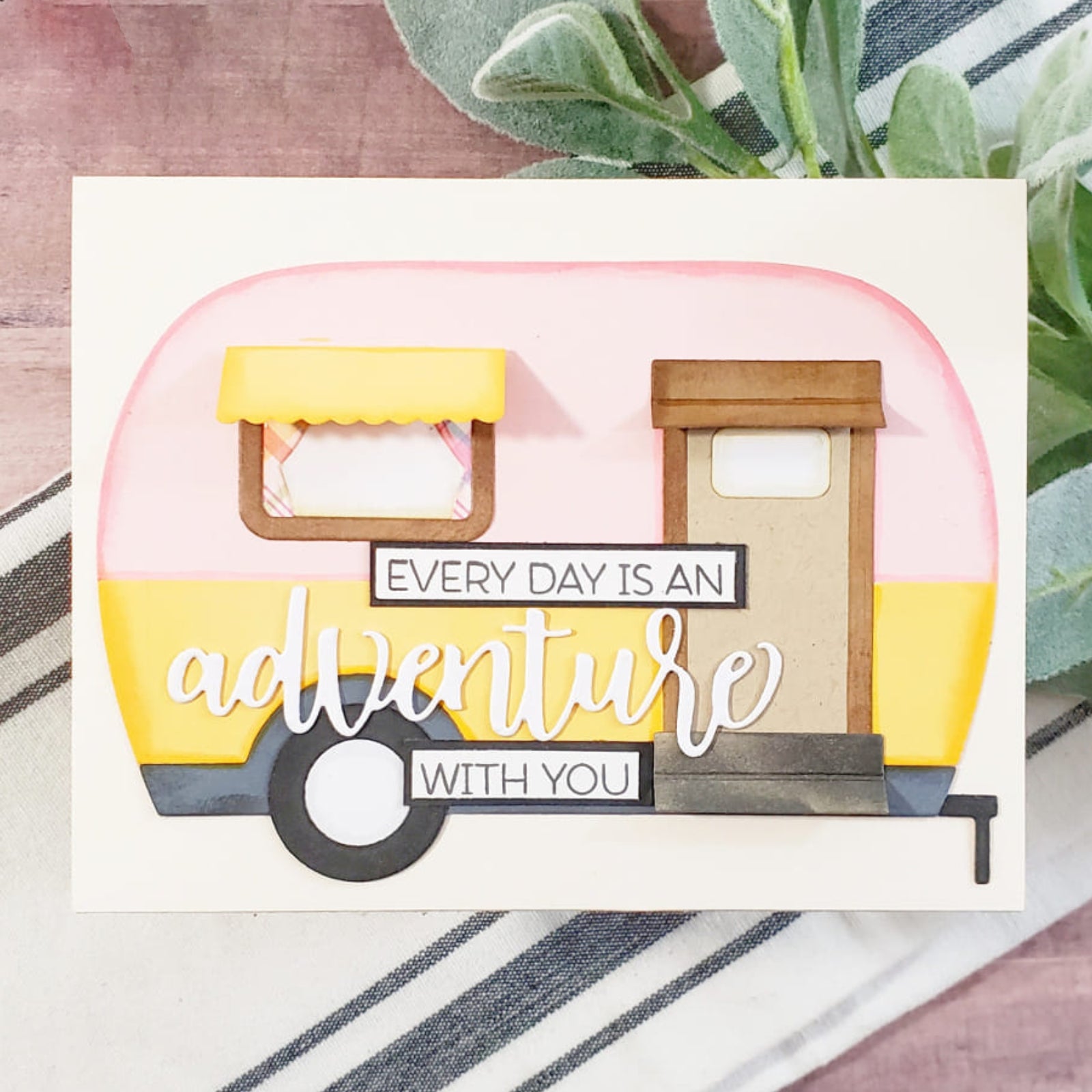 Large Camper Trailer Card Cutting & Embossing Dies