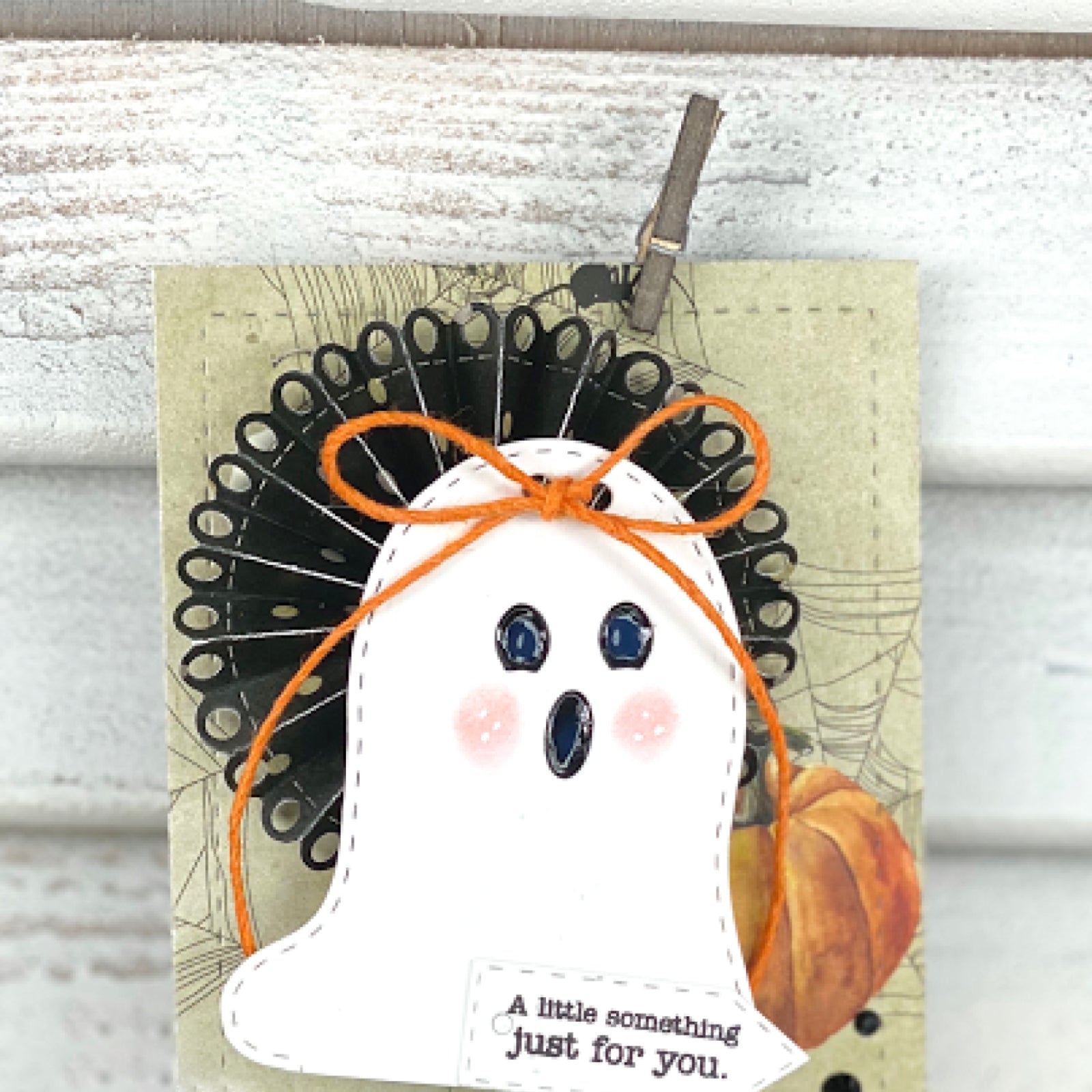 Stitched Ghost Treat Holder w BOO! Cutting & Embossing Dies