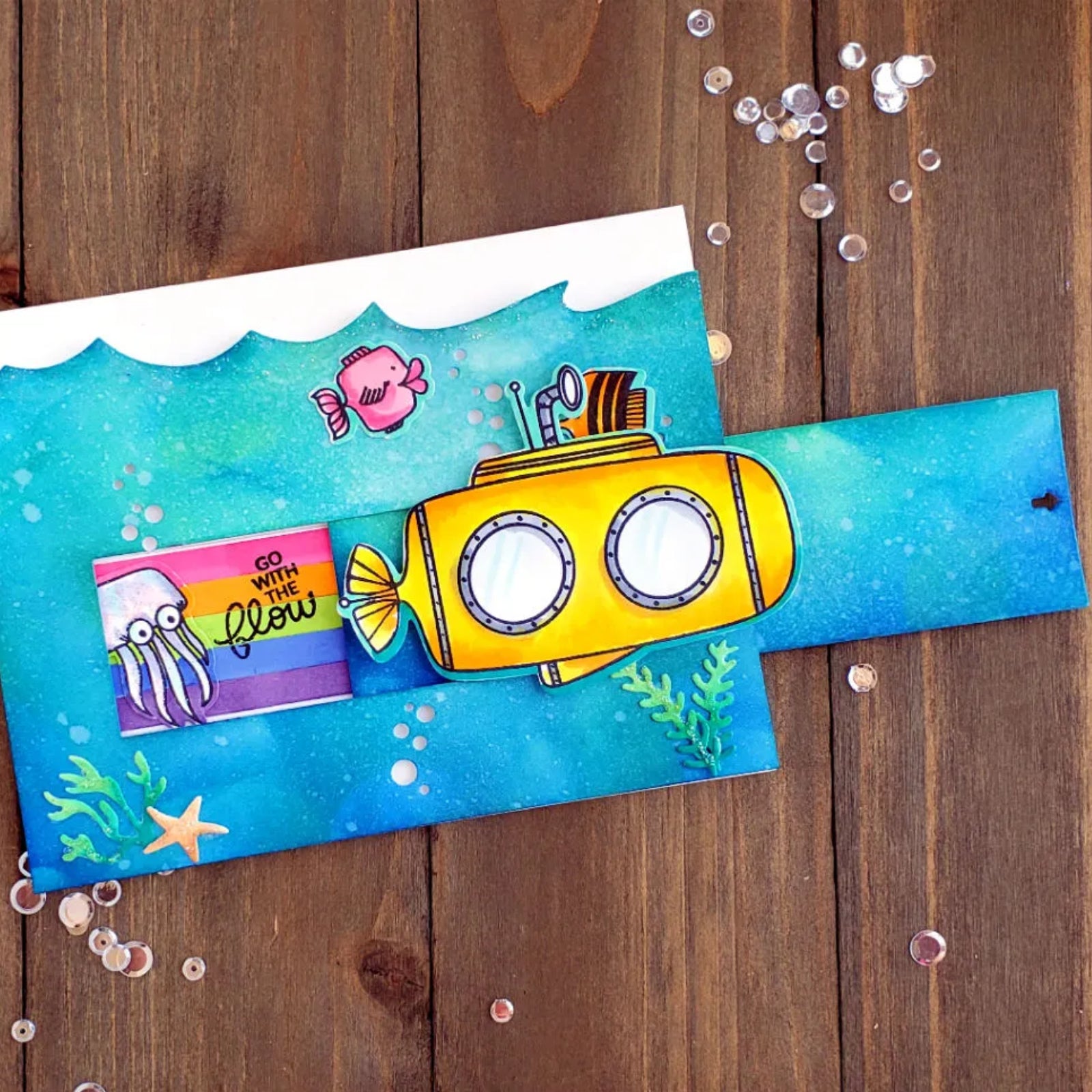 You Are Sublime Submarine w Sea Animals Cutting Dies & Stamps Set