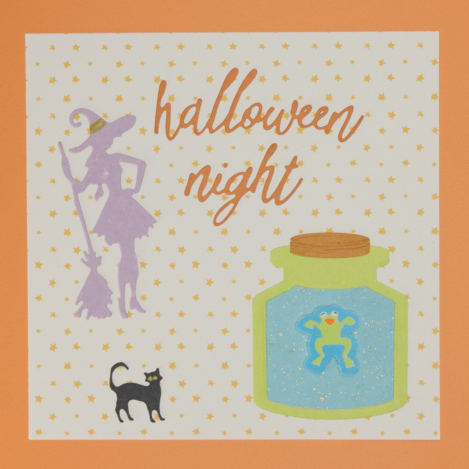 Standing Witch w Broom, Cat & Pumpkin Cutting Dies