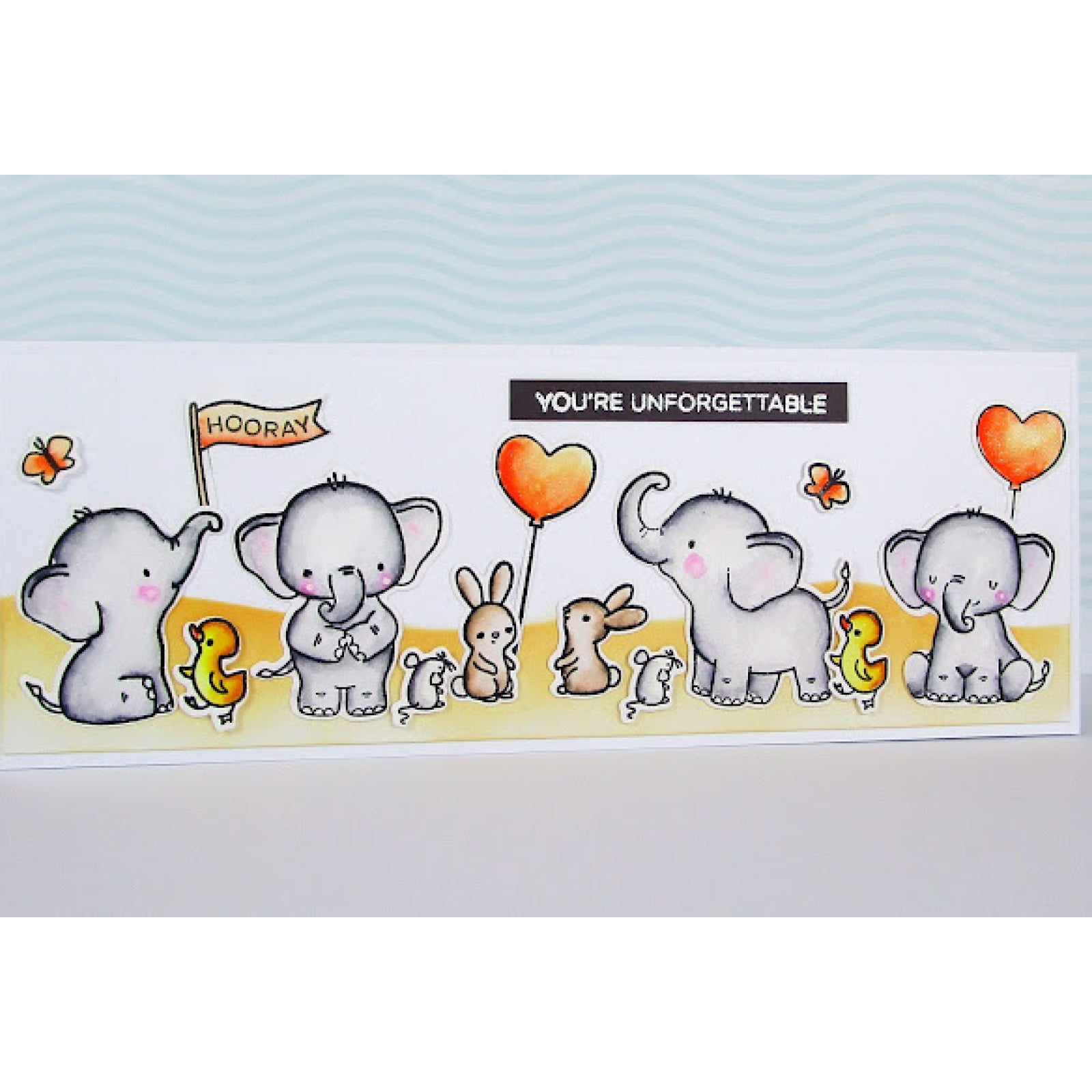 Thanks a Ton Elephants w Bunnies & Friends Cutting Die & Stamps Set