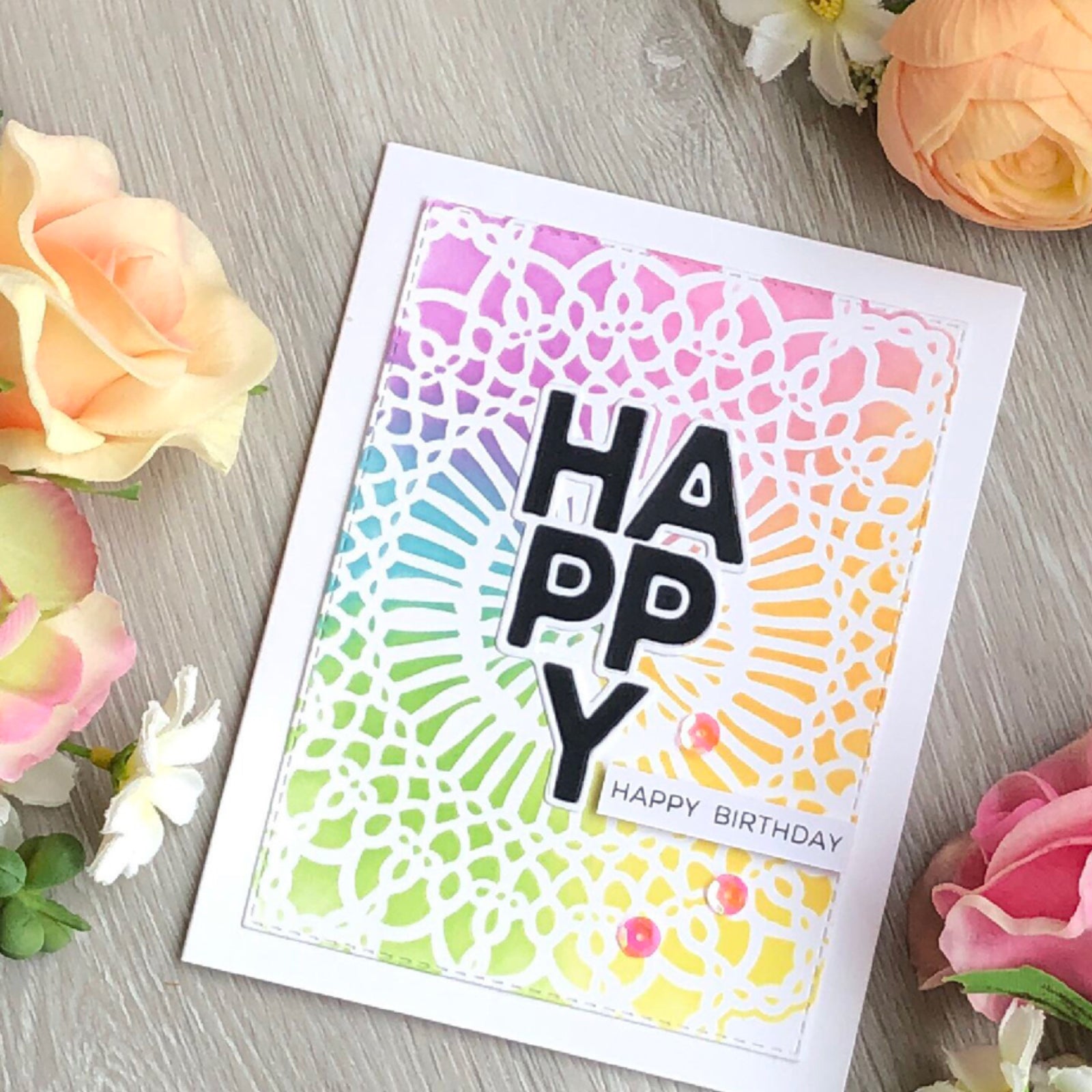 Happy Everything Sentiments Builder Cutting Dies