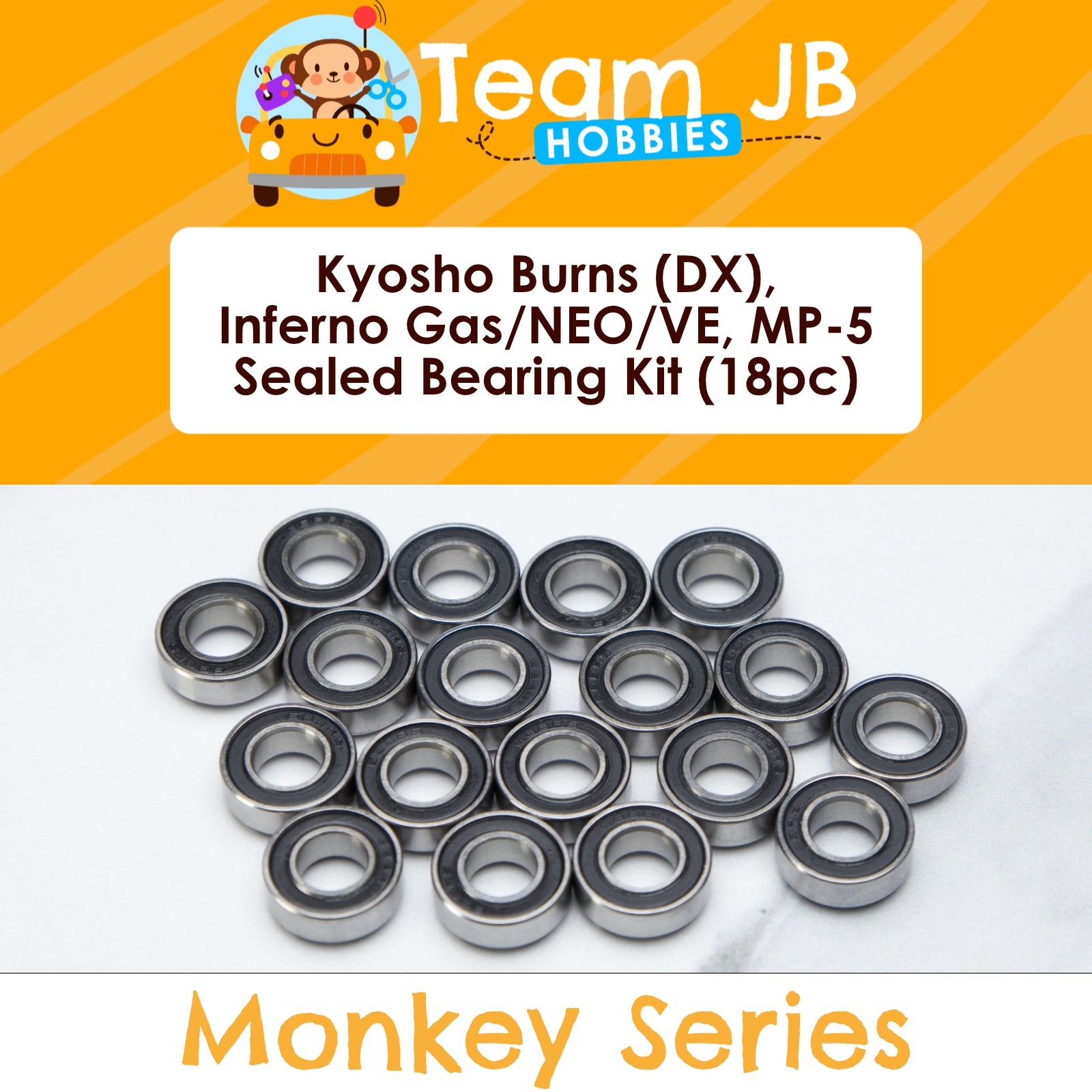 Kyosho Burns, Burns DX, Inferno Gas/NEO 3.0 VE/VE, MP-5 - Sealed Bearing Kit