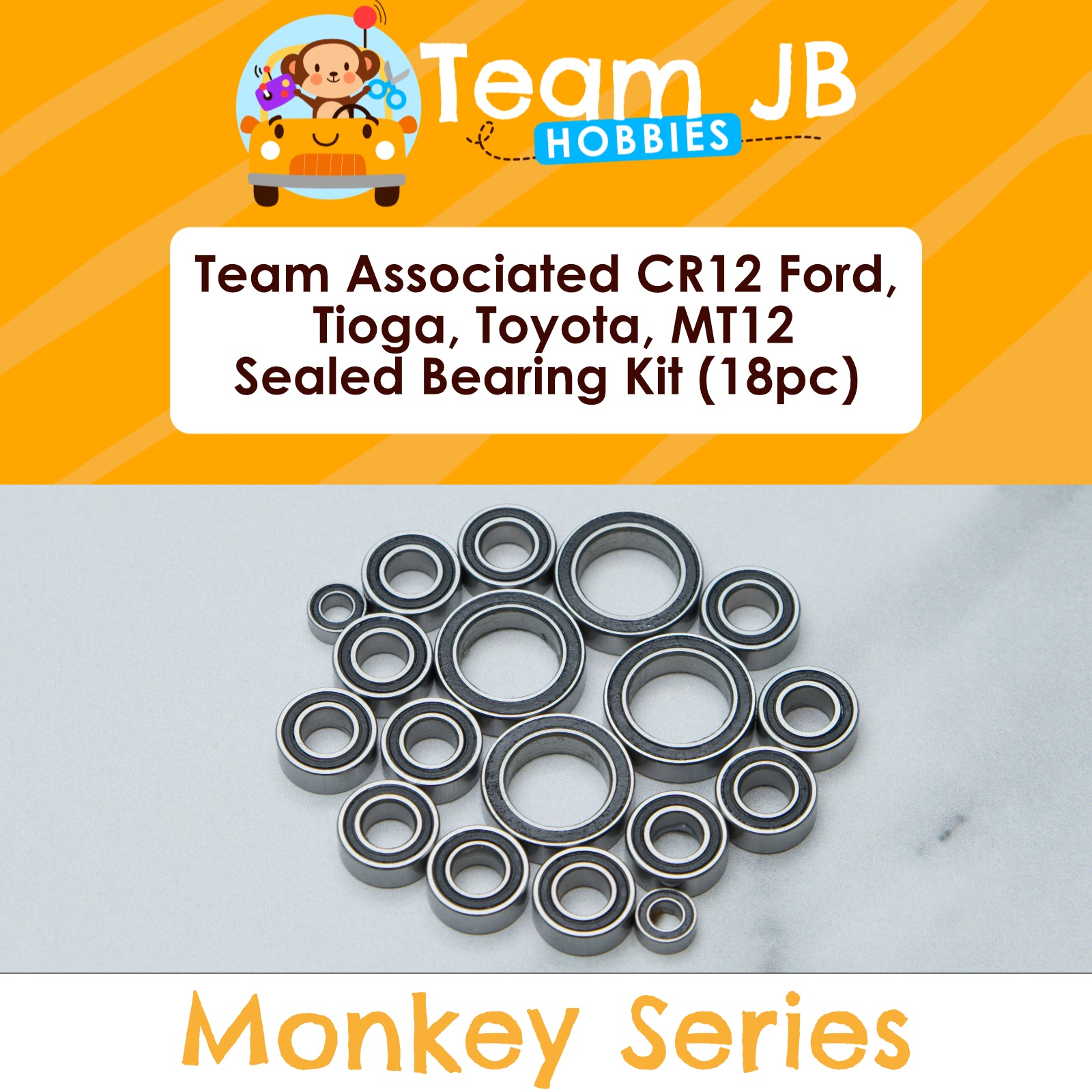 Team Associated CR12 Ford, Tioga, Toyota FJ45, MT12 Monster Series RTR - Sealed Bearing Kit