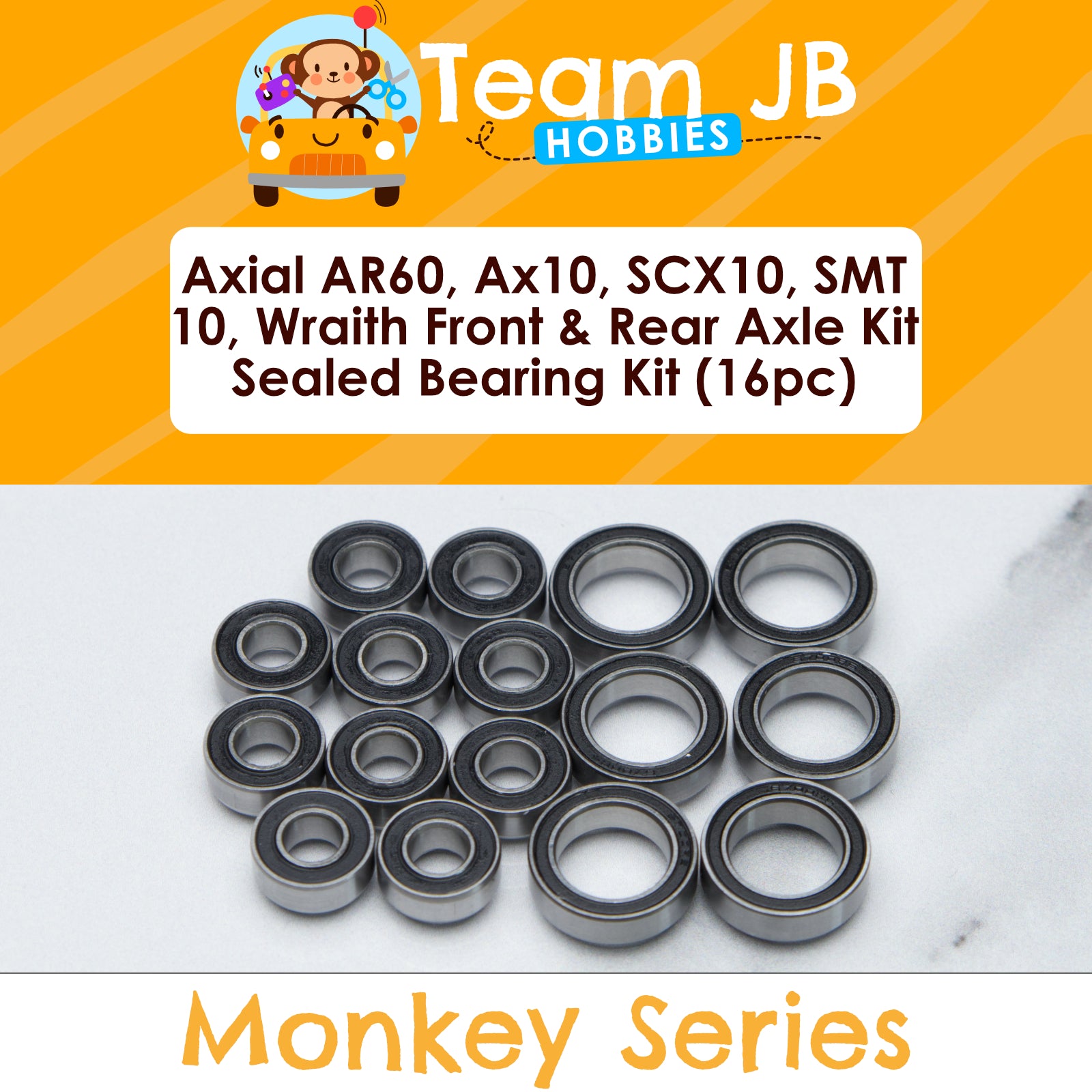 Axial AR60, Ax10, SCX10, SMT10, Wraith Front & Rear Axle - Sealed Bearing Kit