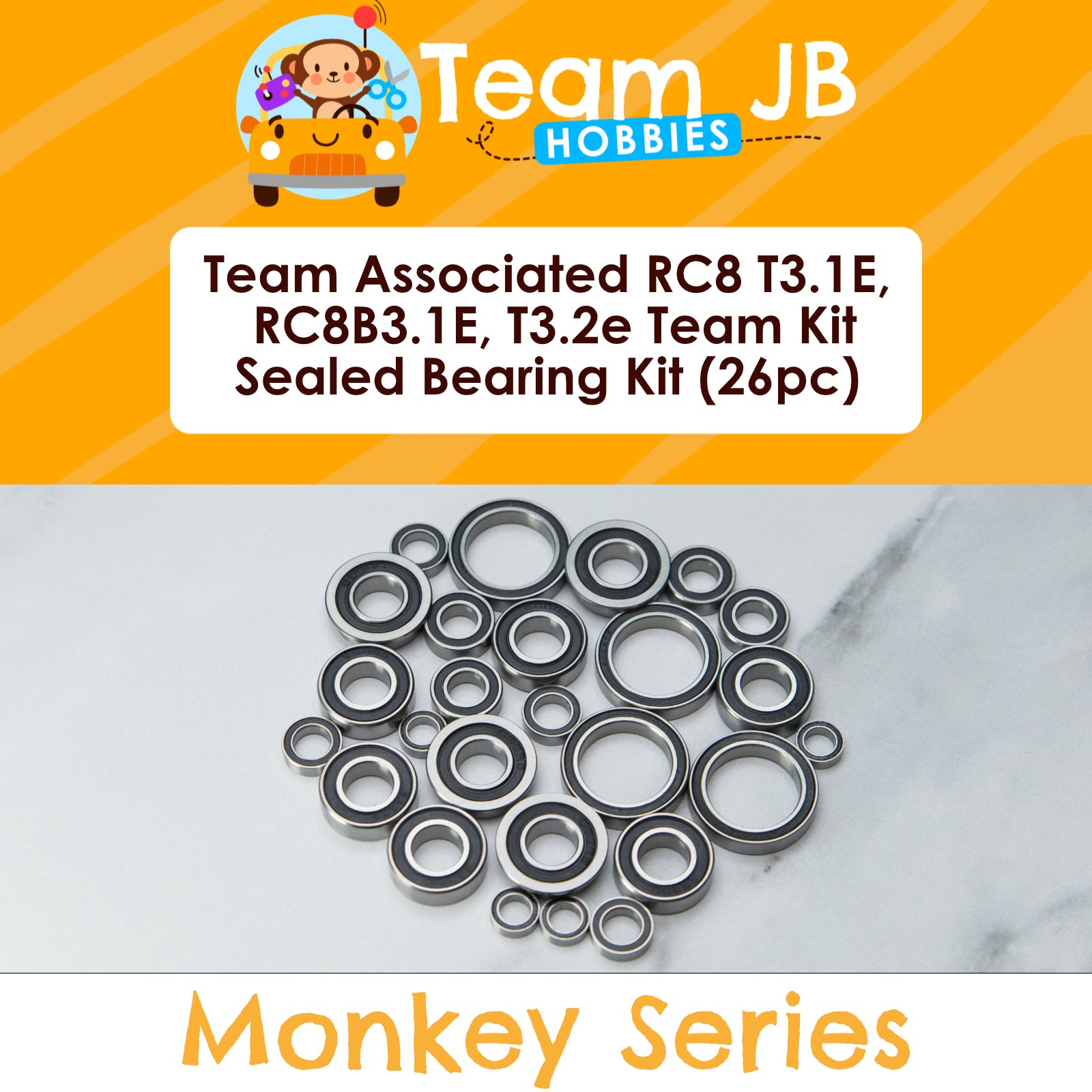 Team Associated RC8 T3.1E, RC8B3.1E, T3.2e Team Kit - Sealed Bearing Kit
