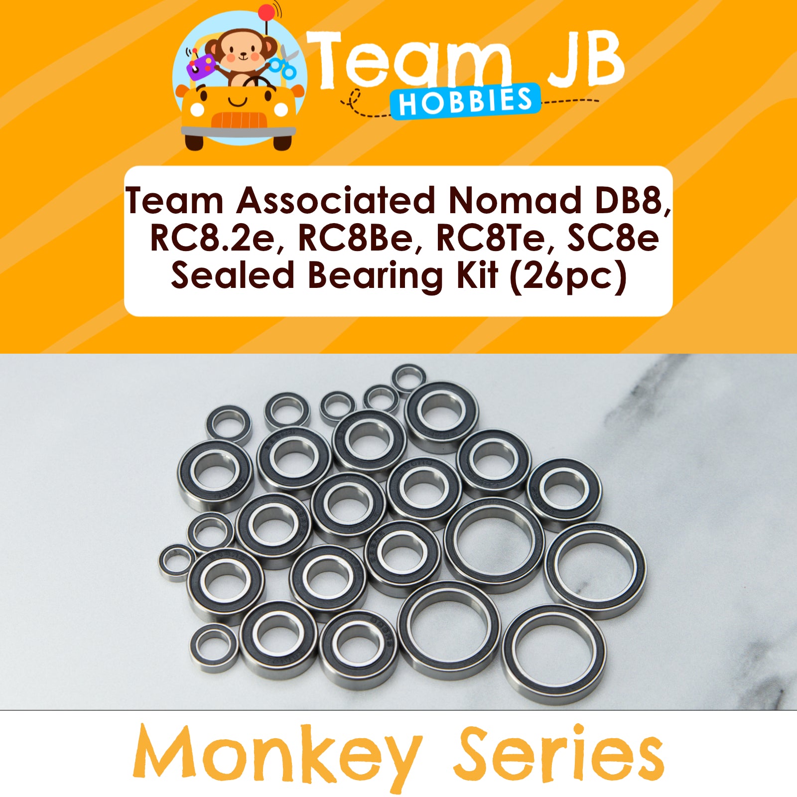 Team Associated Nomad DB8, RC8.2e, RC8Be, RC8Te, SC8e Kit, SC8e RTR, SC8E - Sealed Bearing Kit