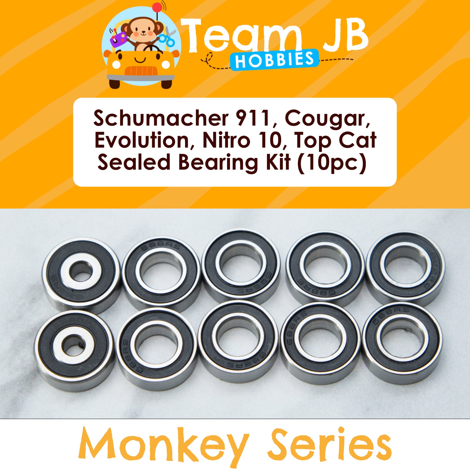 Schumacher 911, Cougar, Evolution, Nitro 10, Top Cat - Sealed Bearing Kit