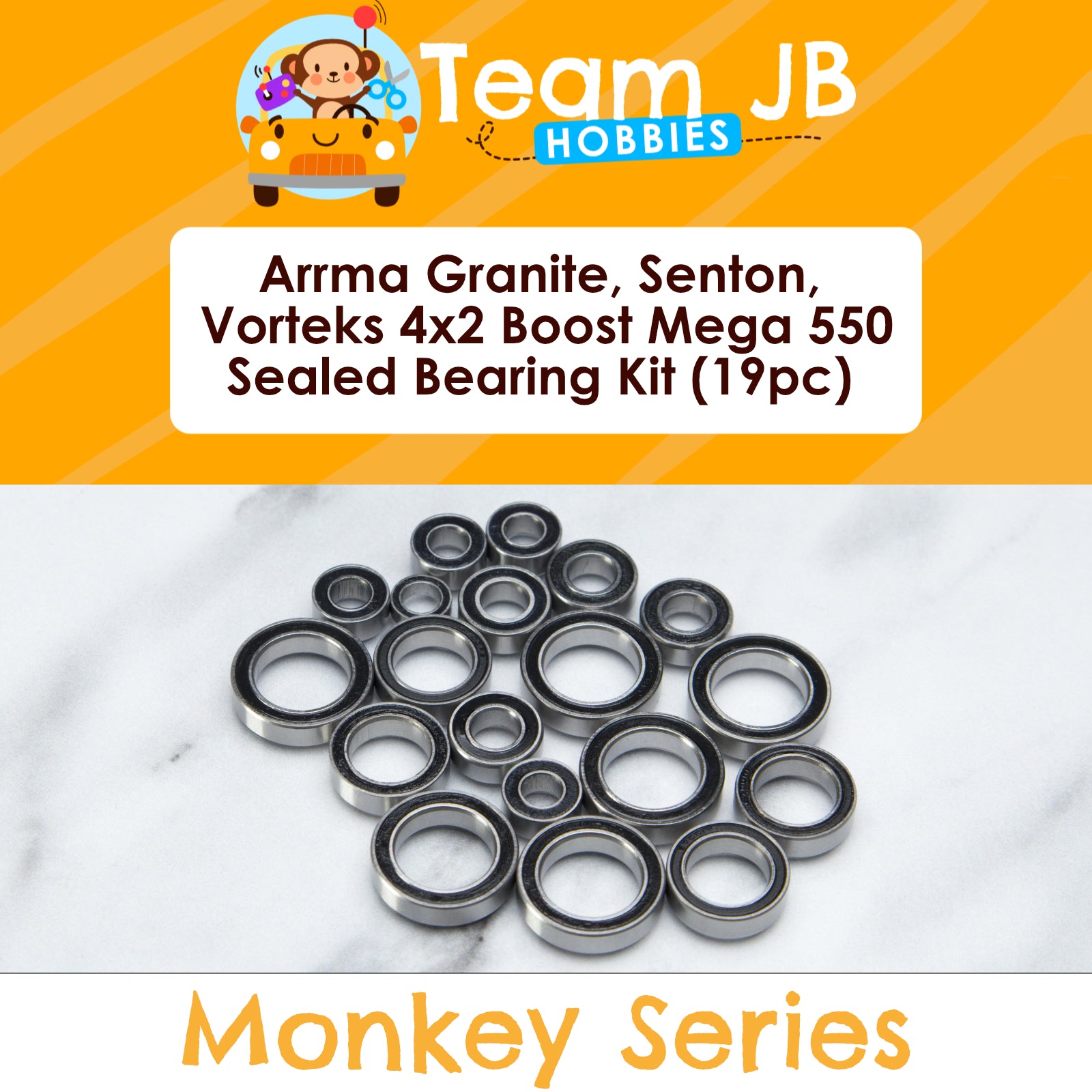 Arrma Granite, Senton, Vorteks 4X2 Boost Mega 550 - Sealed Bearing Kit