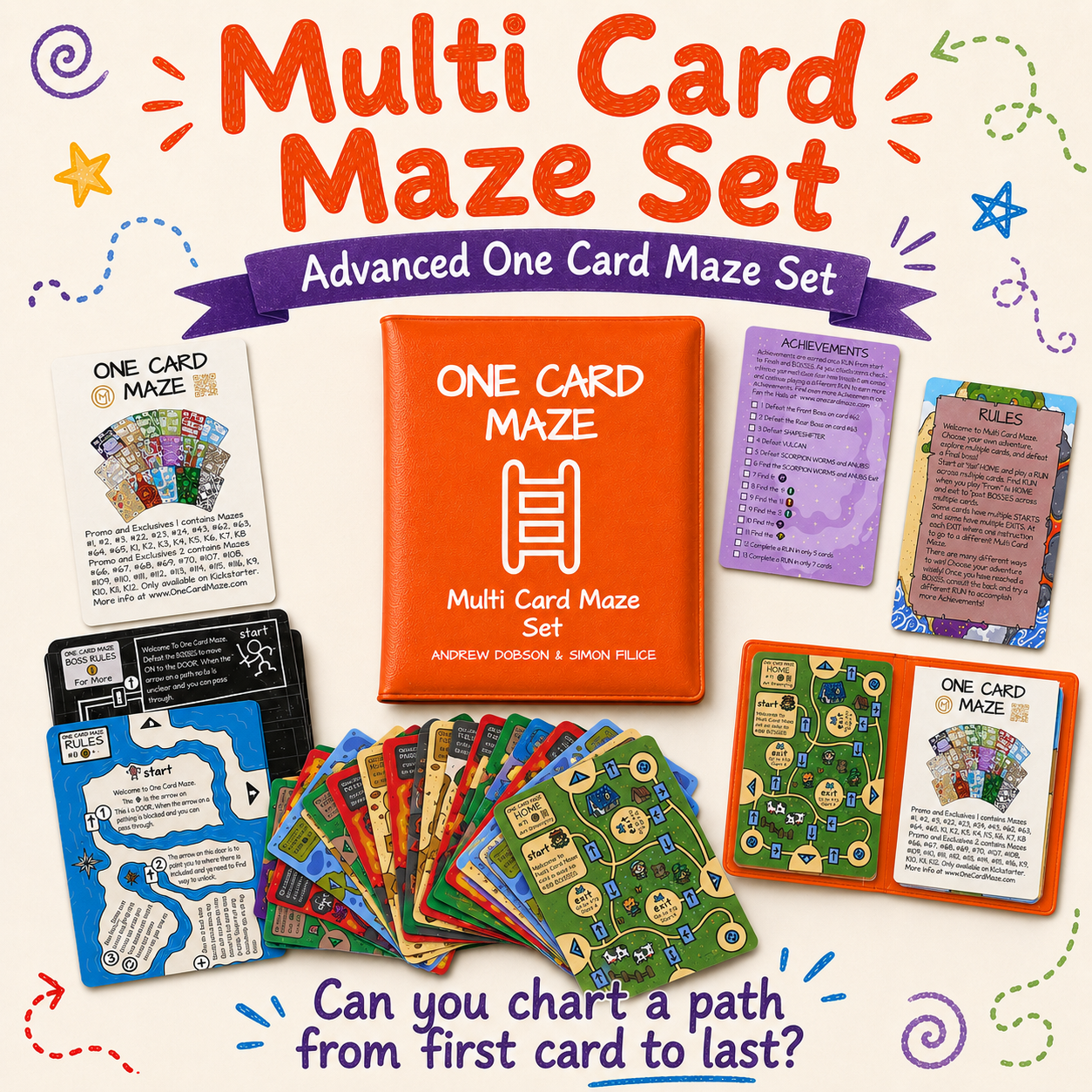 Multi Card Maze Set – Advanced Maze Puzzle Set by One Card Maze