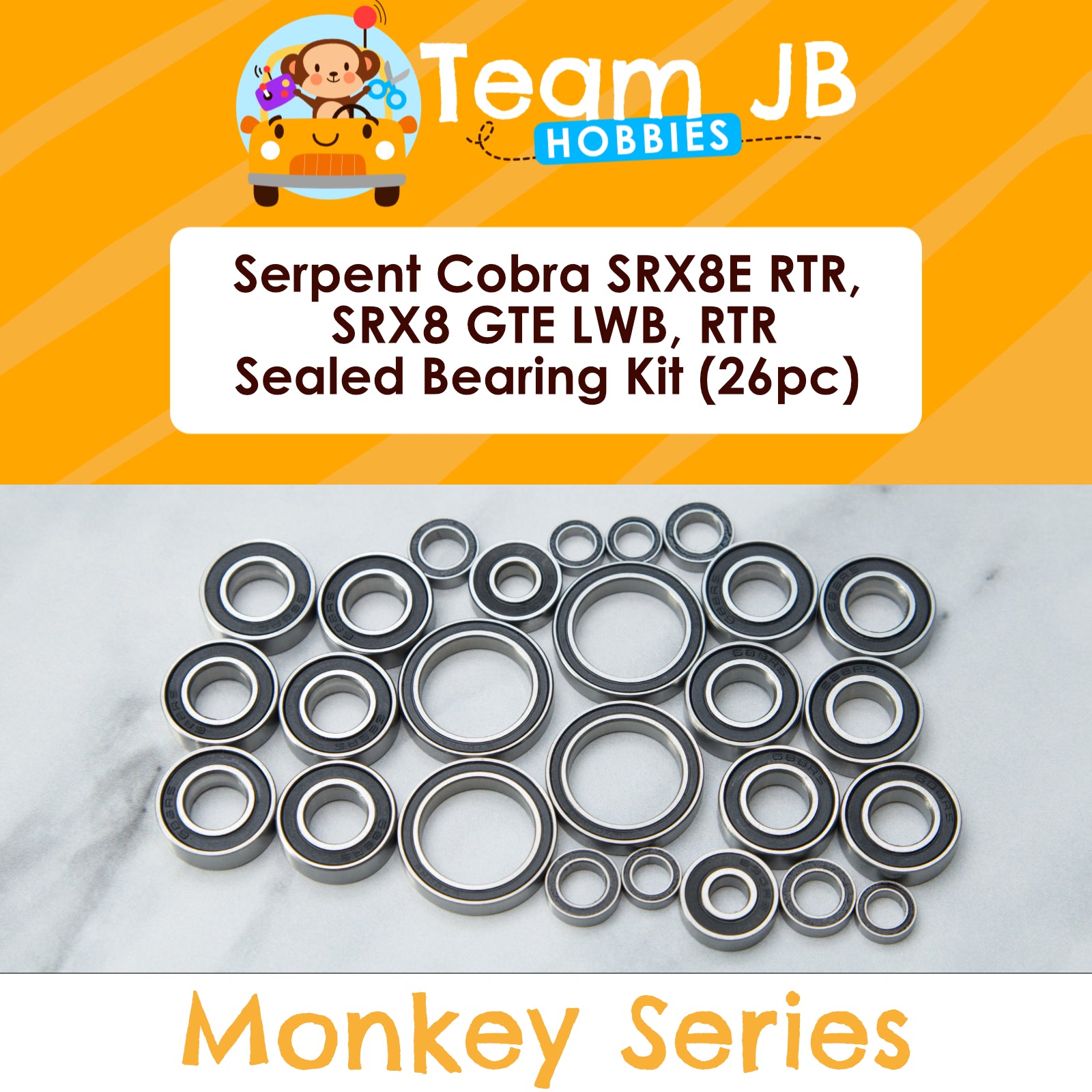 Serpent Cobra SRX8E RTR, SRX8 GTE LWB Raceroller, SRX8 GTE RTR - Sealed Bearing Kit