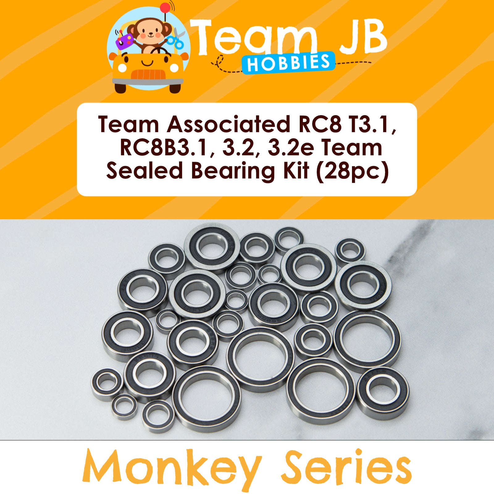 Team Associated RC8 T3.1, RC8B3.1, RC8B3.2 Team, RC8B3.2e Team, T3.2 Team Kit - Sealed Bearing Kit