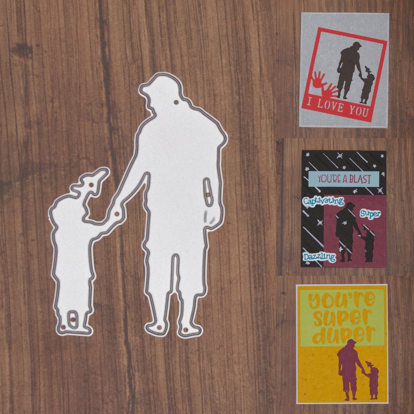 Dad & Son Holding Hands Silhouette Cutting Die