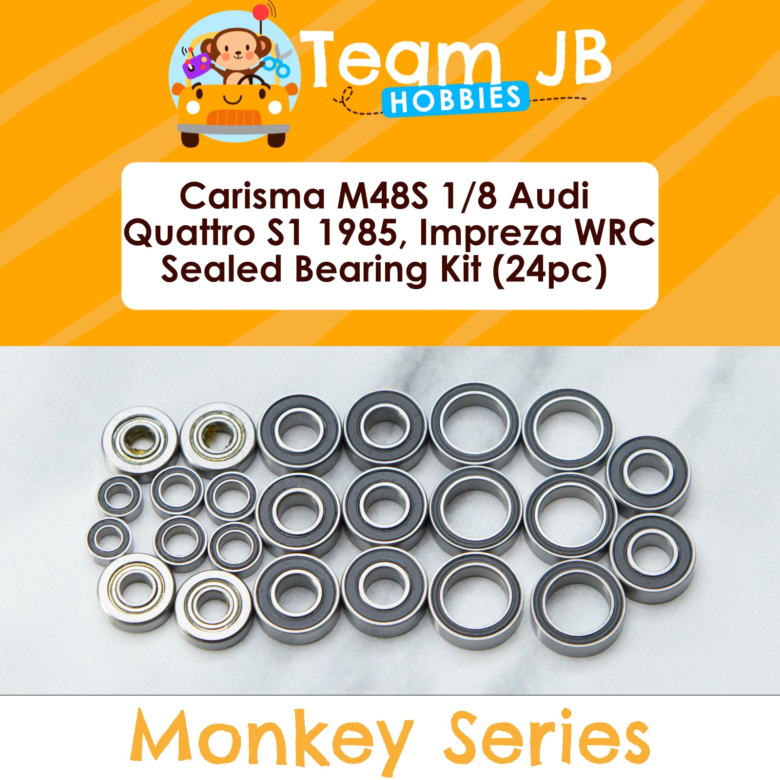 Carisma M48S Audi Sport Quattro S1 1985 1/8, M48S Subaru Impreza WRC 1997 1/8 - Sealed Bearing Kit