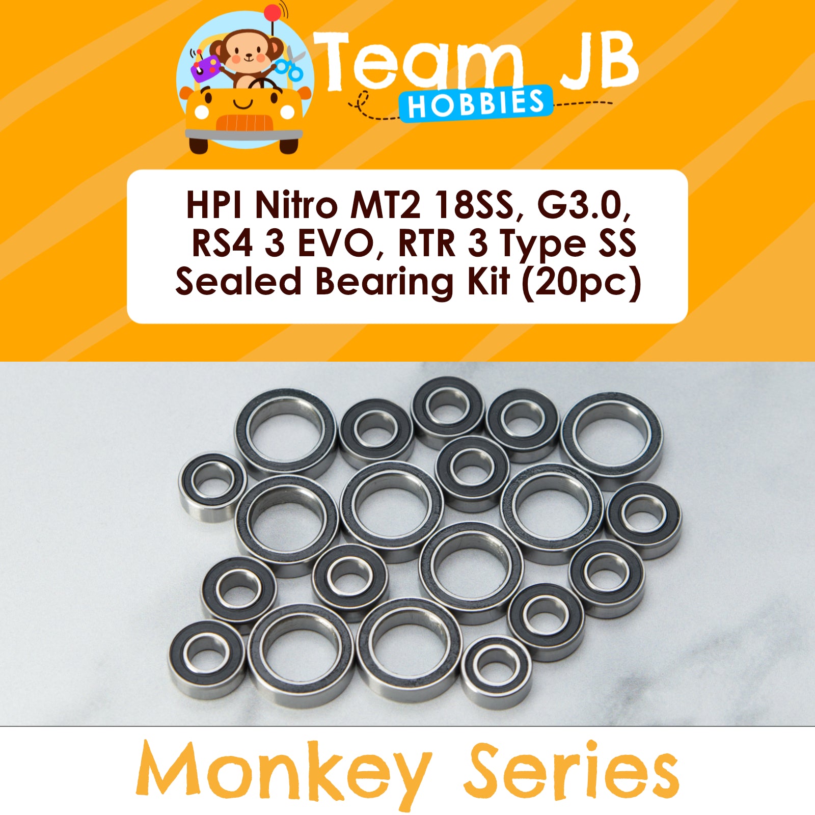 HPI Nitro MT2 18SS, G3.0, RS4 3 EVO, RTR 3 Type SS - Sealed Bearing Kit