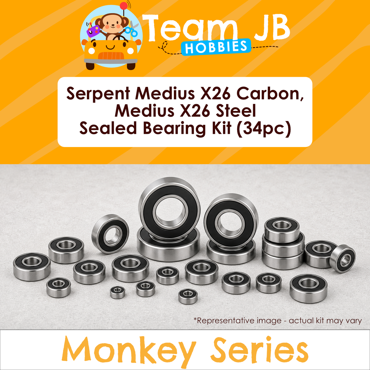 Serpent Medius X26 Carbon, Medius X26 Steel - Sealed Bearing Kit
