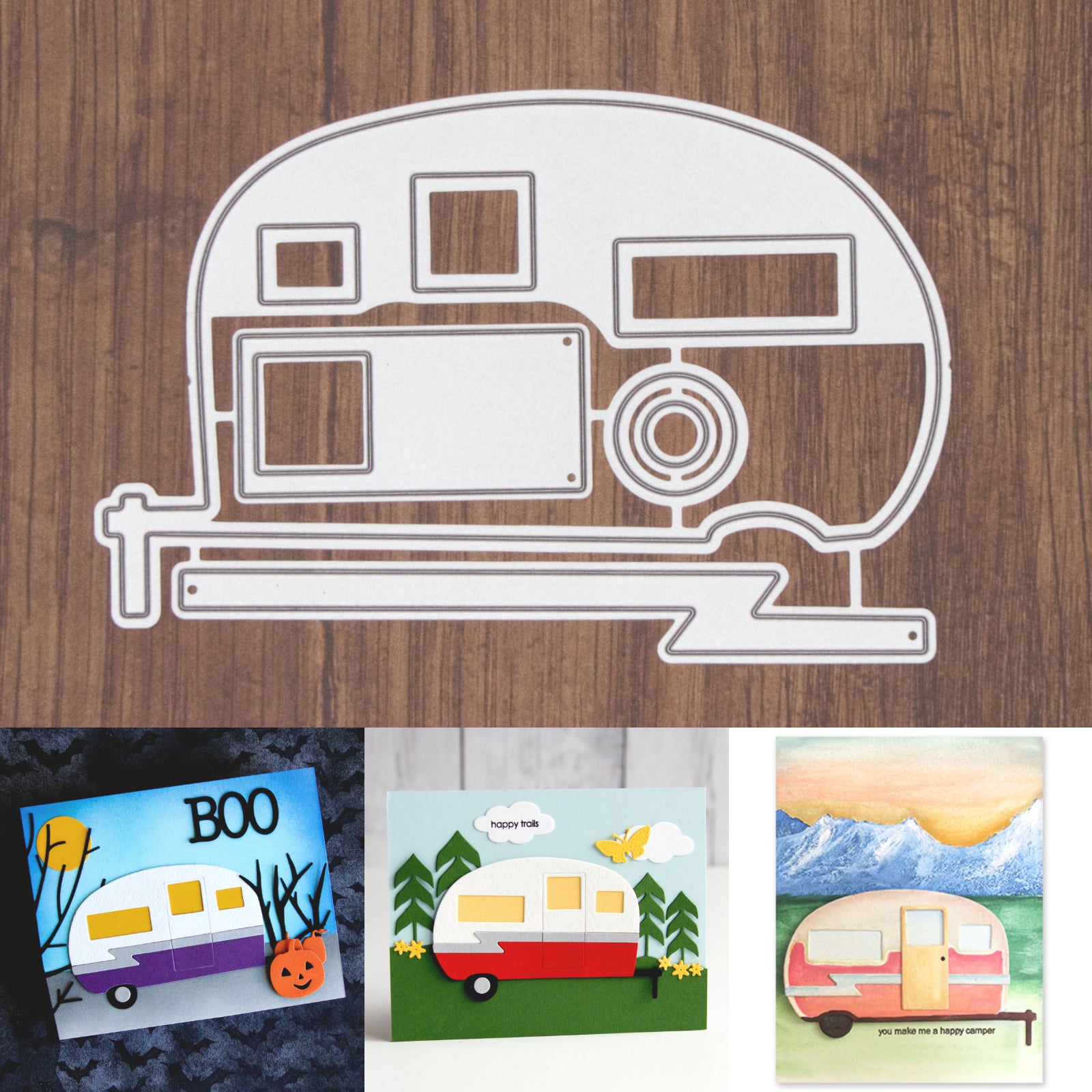 Hitched Camper Trailer Cutting & Embossing Dies