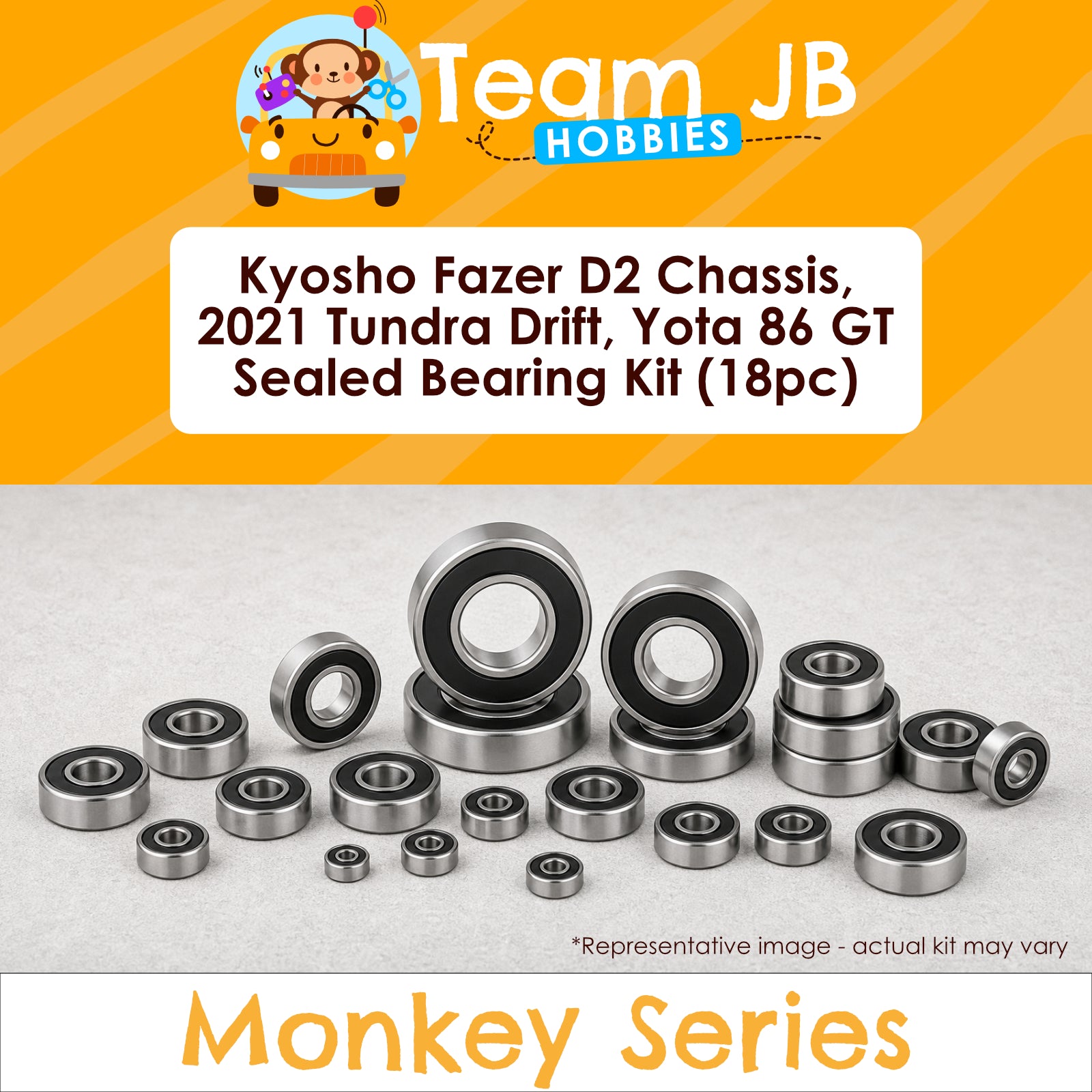 Kyosho Fazer D2 Chassis, 2021 Tundra Drift, Yota 86 GT - Sealed Bearing Kit