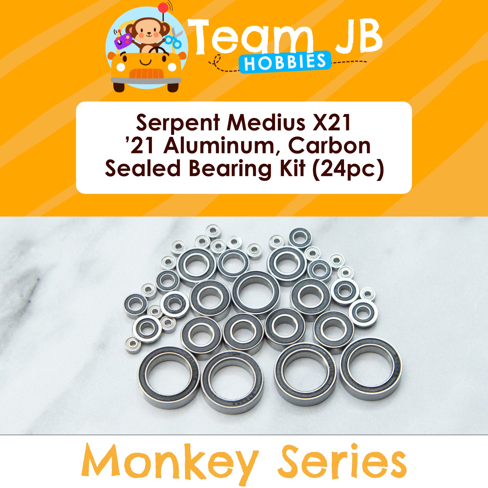 Serpent Medius X21 ’21 Aluminum, Medius X21 ’21 Carbon - Sealed Bearing Kit