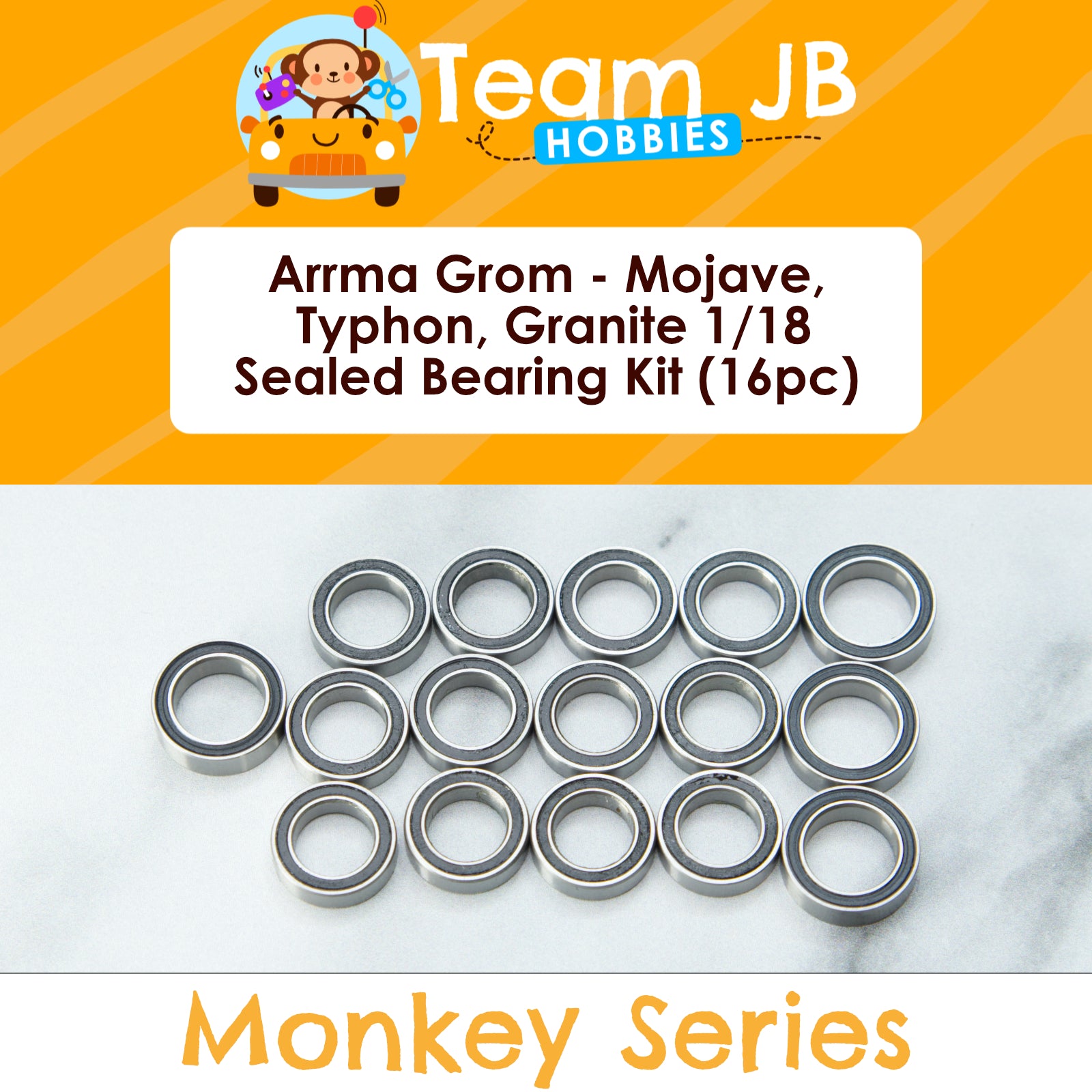 Arrma Grom - Mojave, Typhon, Granite 1/18 - Sealed Bearing Kit