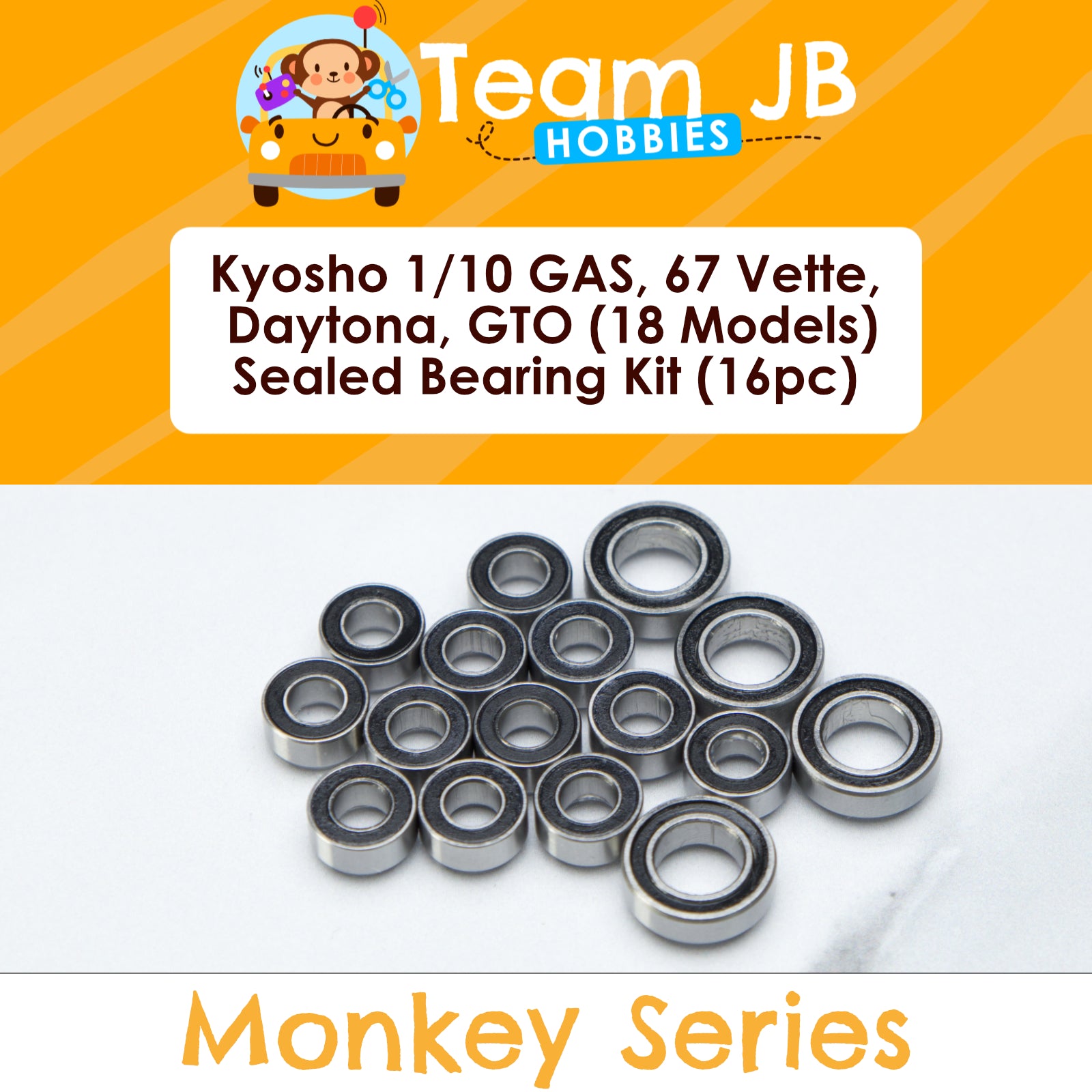 Kyosho 1/10 GAS, 67 Vette, Cobra Daytona, Ferrari 250 GTO, Ferrari 330 P4 GTO - Sealed Bearing Kit