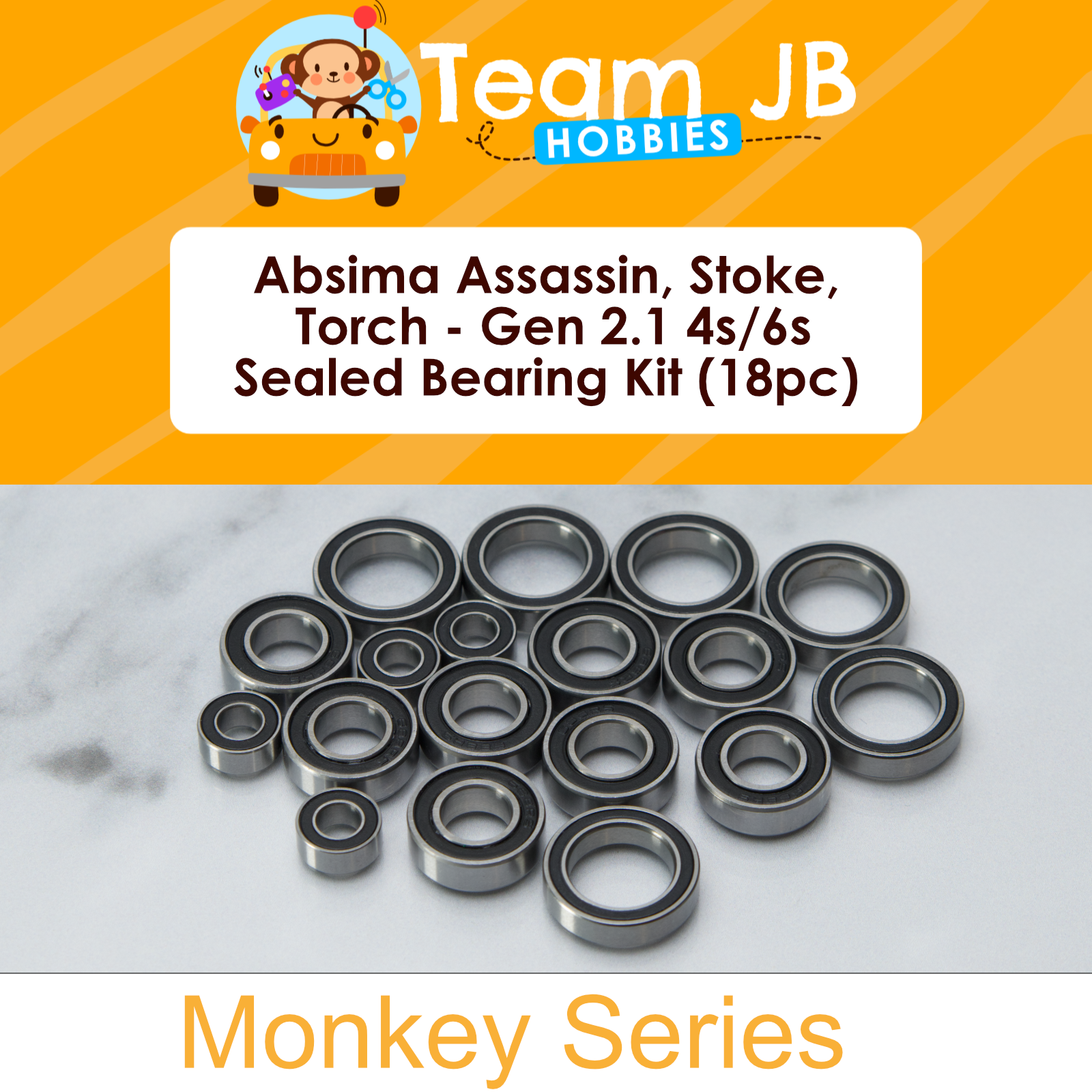 Absima Assassin, Stoke, Torch - Gen 2.1 4s/6s - Sealed Bearing Kit