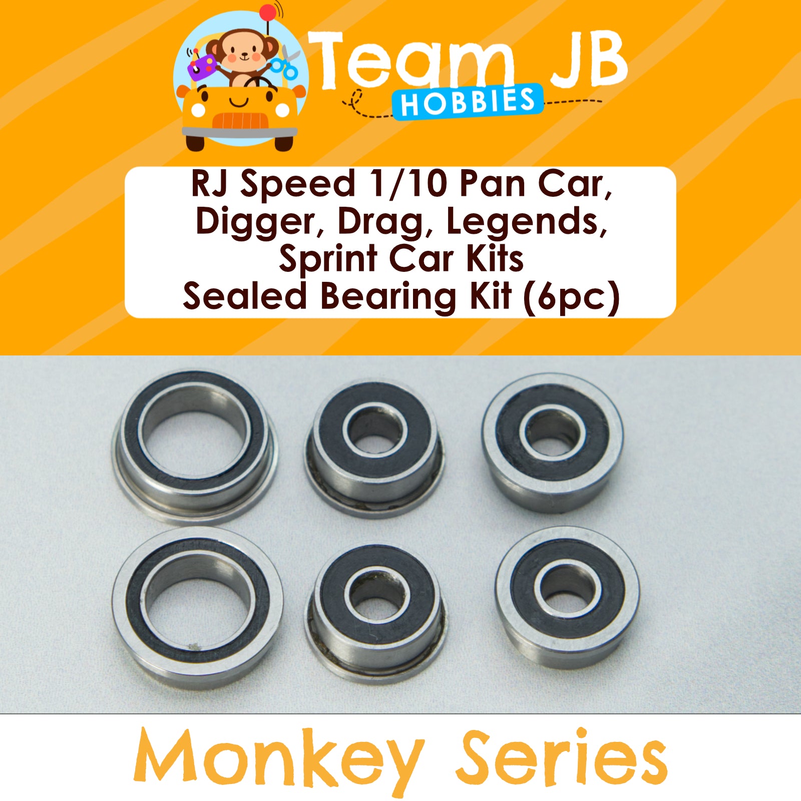 RJ Speed 1/10 Pan Car, Digger, Drag, Legends, Sprint Car Kits - Sealed Bearing Kit