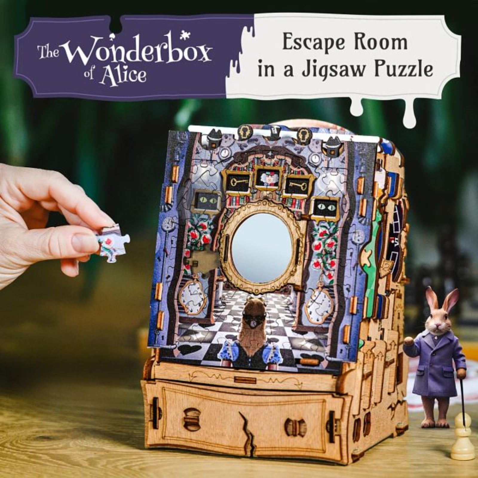 CluePuzzle - The Wonderbox of Alice - Advanced Escape Puzzle Box (180 Pieces)