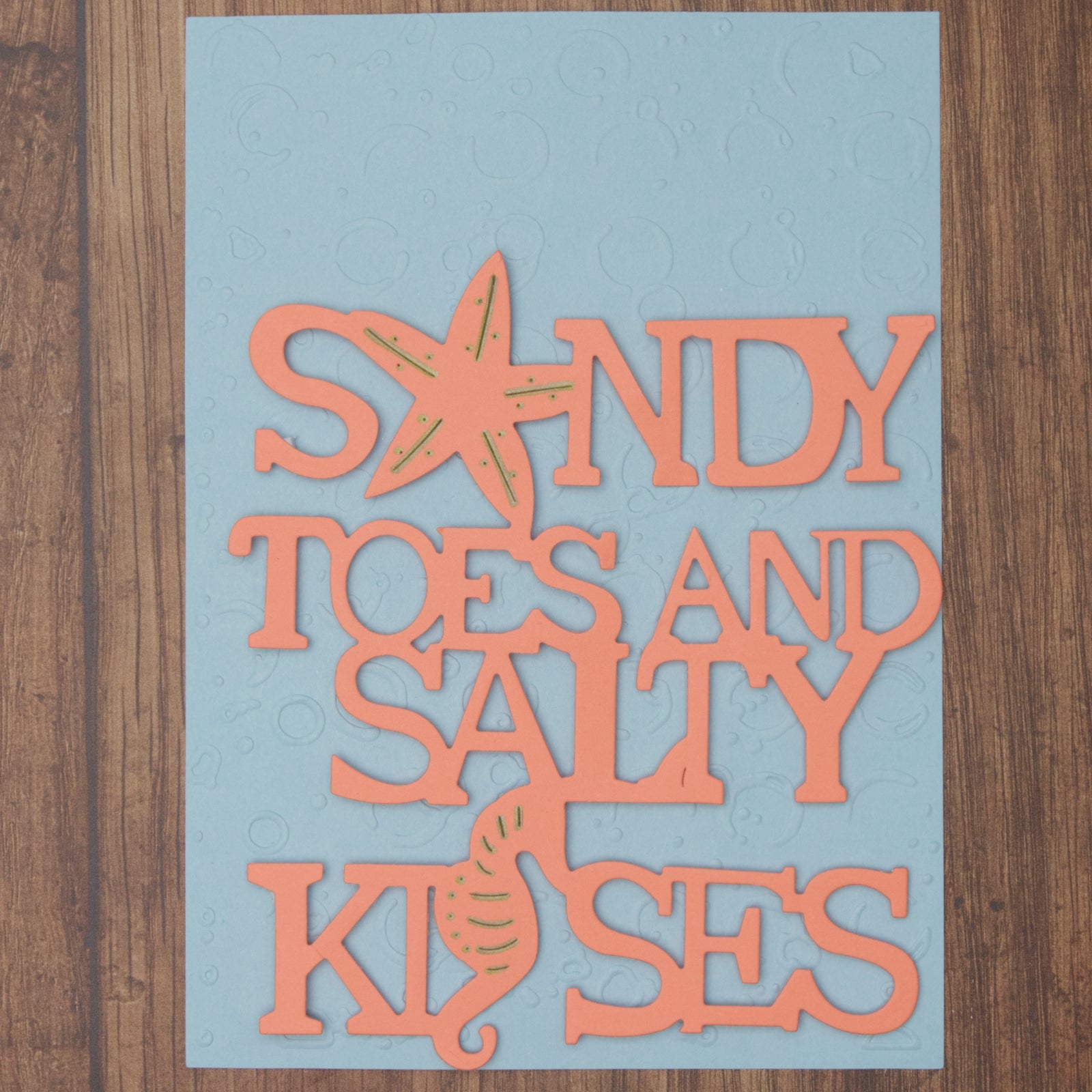 Sandy Toes And Salty Kisses Cutting Die w Starfish & Seahorse