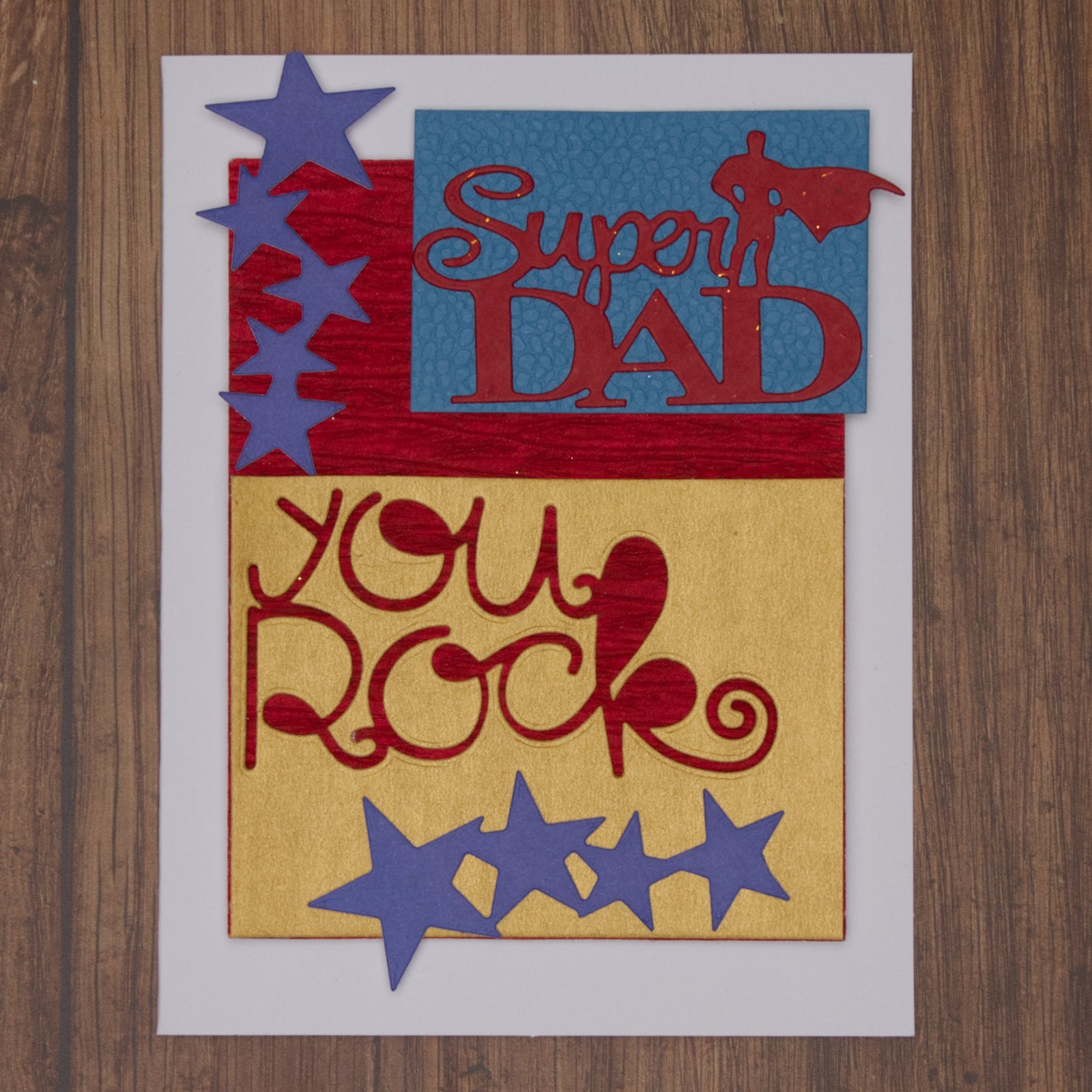 Super Dad Sentiment w Caped Hero Cutting Die