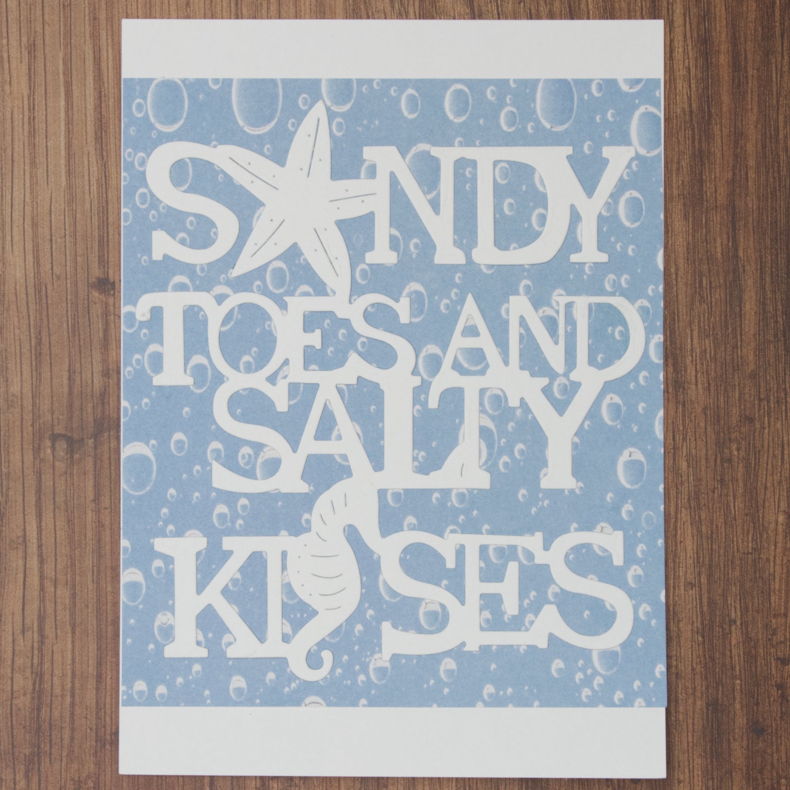 Sandy Toes And Salty Kisses Cutting Die w Starfish & Seahorse